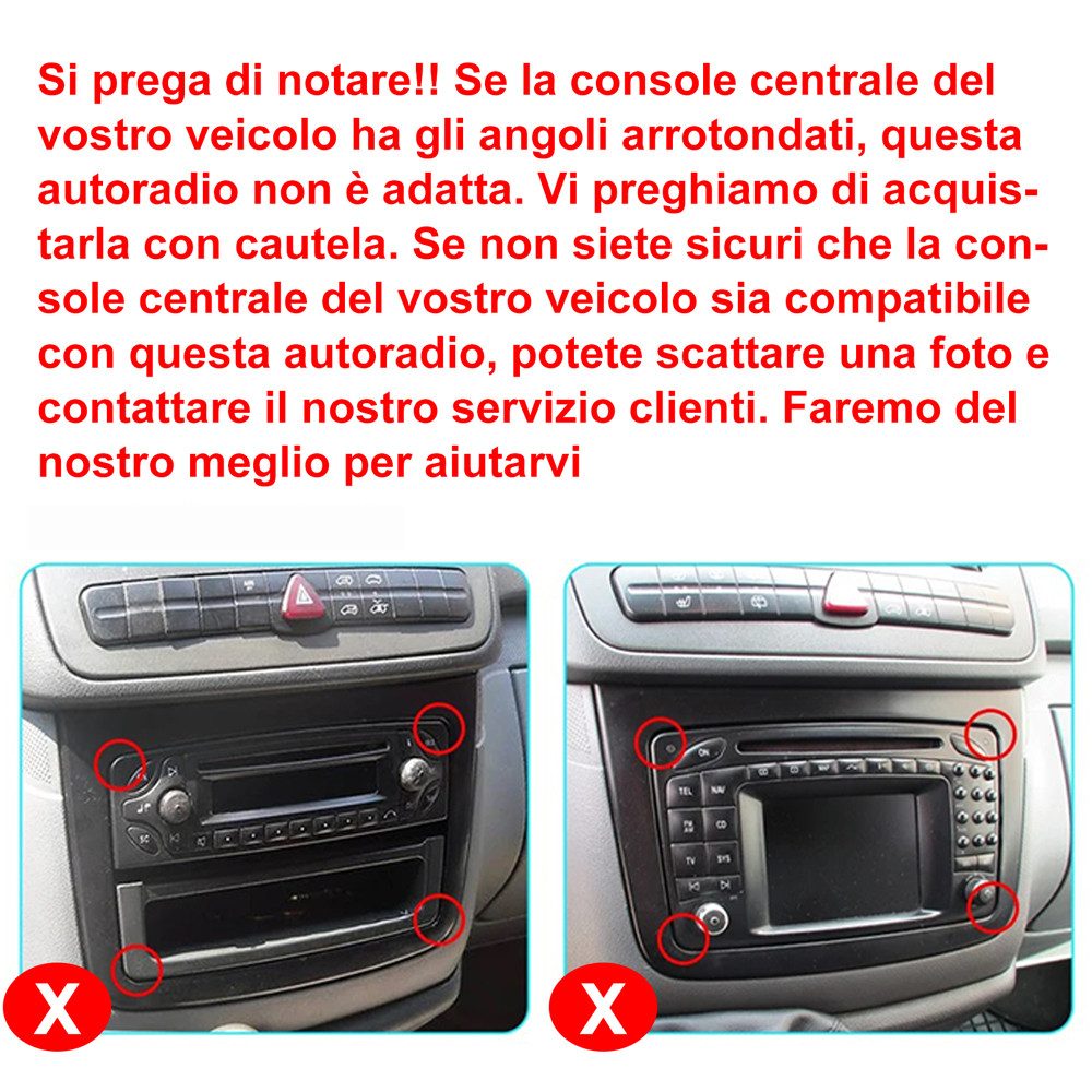 ESSGOO Android 15 Für Mercedes-Benz A/B Klasse/Vito W169 W639 W245 W906 Navigationsgerät (2 DIN Carplay Bluetooth Navigationsgeräte Rückfahrkamera(optional) – Bild 3 von 5