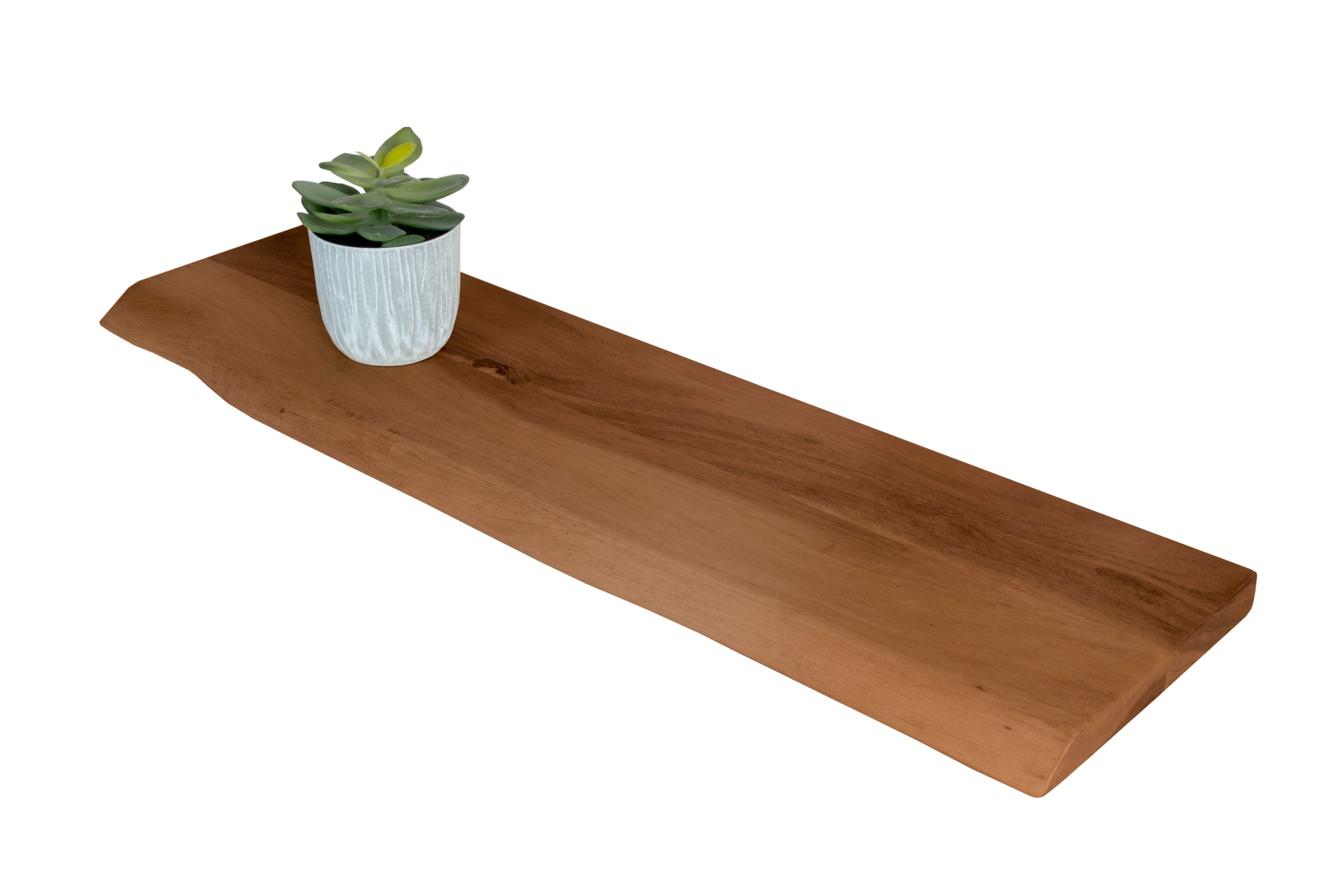 Trelevo® Wandregal Amanda, Akazienholz, Baumkante, Steckboard, günstig online kaufen