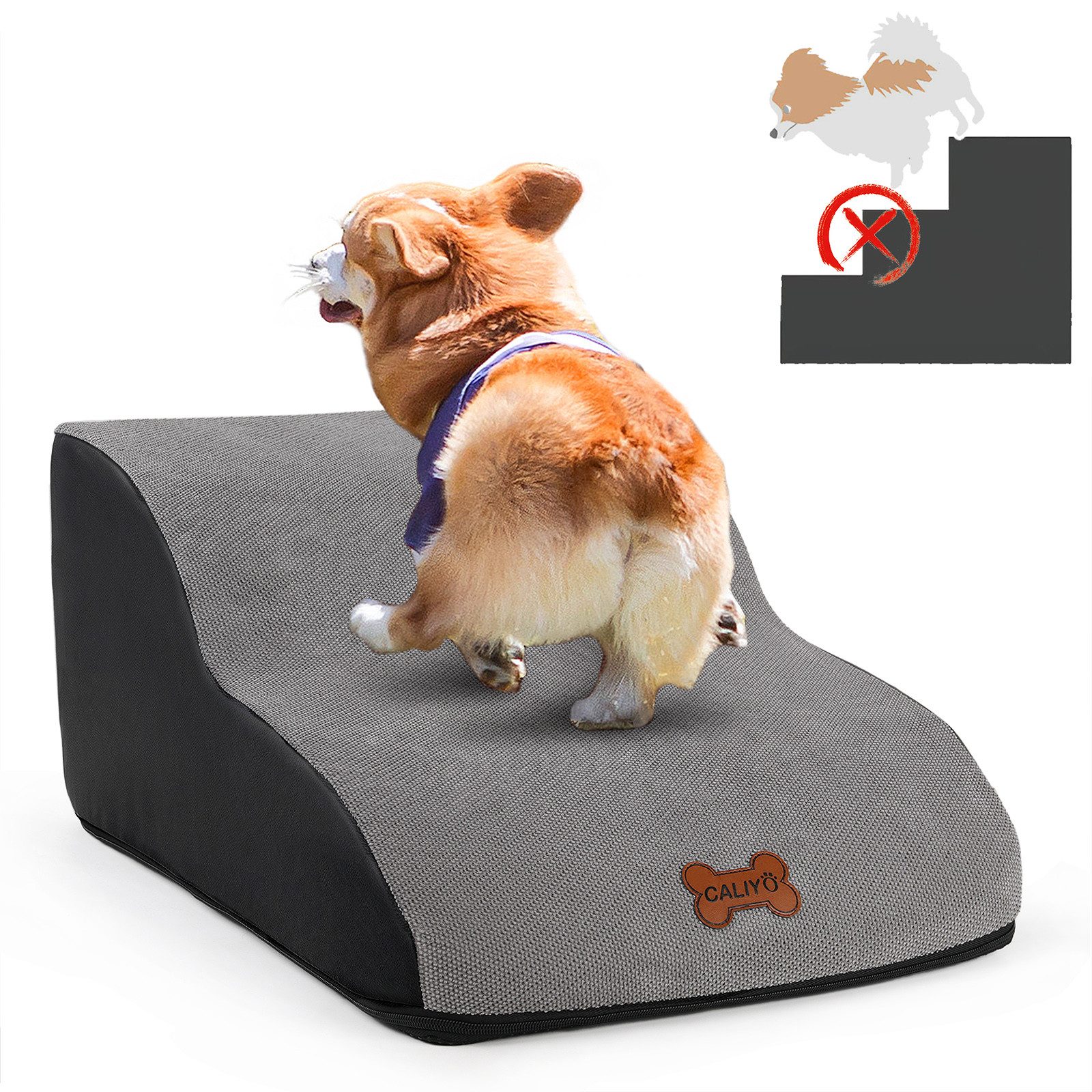 CALIYO Hunderampe Hundetreppe 3 Schichten Haustiertreppe Hundetreppe Katzen günstig online kaufen
