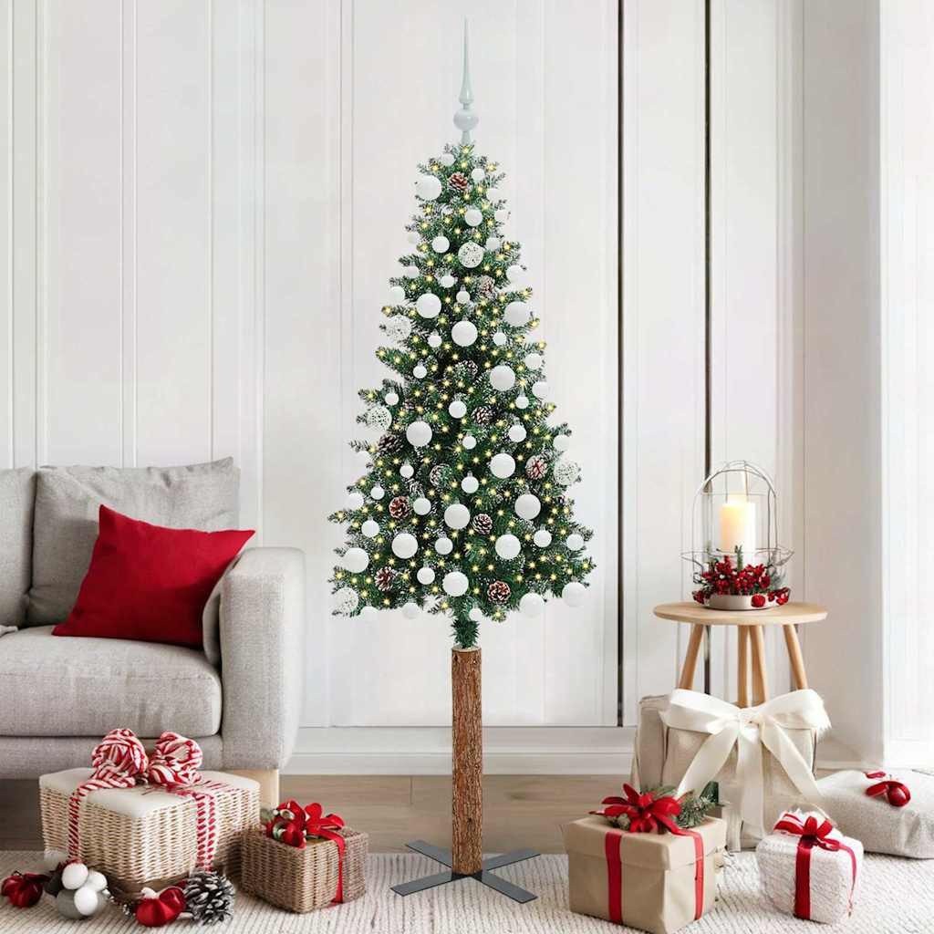 vidaXL Künstlicher Weihnachtsbaum Schlanker Weihnachtsbaum Grün 180 cm