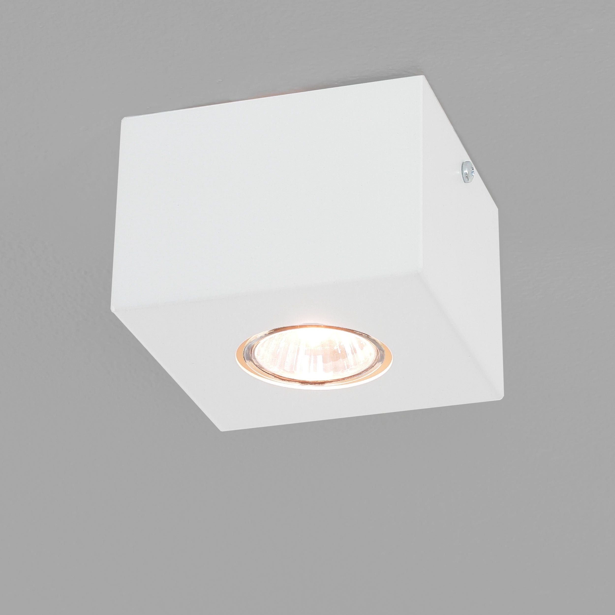 Metall Weiß eckig Deckenspot Licht-Erlebnisse NET, Deckenleuchte ohne GU10 Leuchtmittel,
