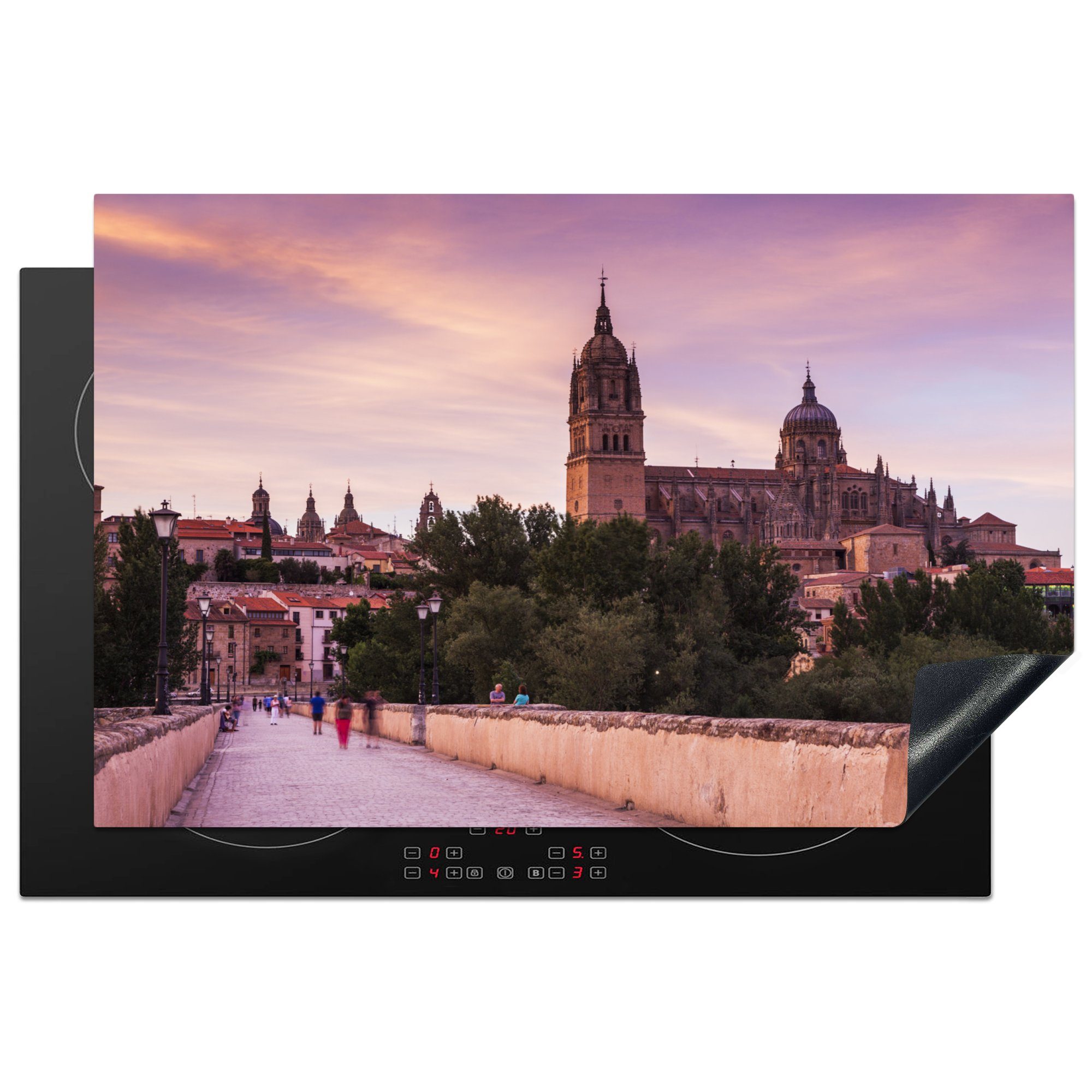 - Salamanca cm, für küche, Kathedrale Herdblende-/Abdeckplatte - Ceranfeldabdeckung 81x52 Induktionskochfeld Vinyl, (1 Schutz MuchoWow Brücke, die tlg),