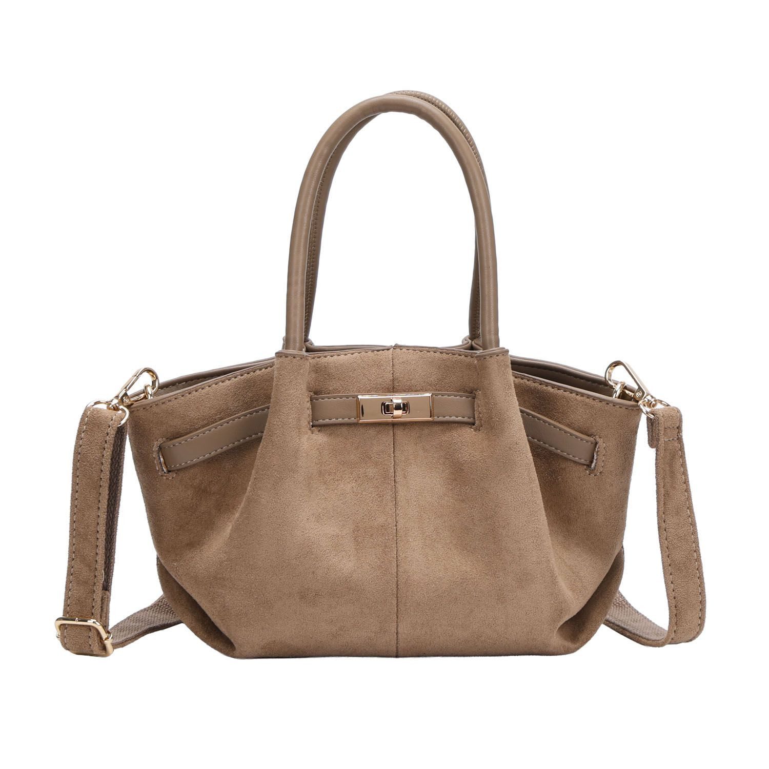 Schultertasche Damen Tasche Tote Bag Handtasche Wildleder Optik Mini Bag Business