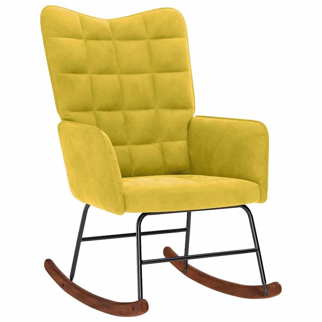 vidaXL Schaukelstuhl Schaukelstuhl Gelb Samt (1 günstig online kaufen