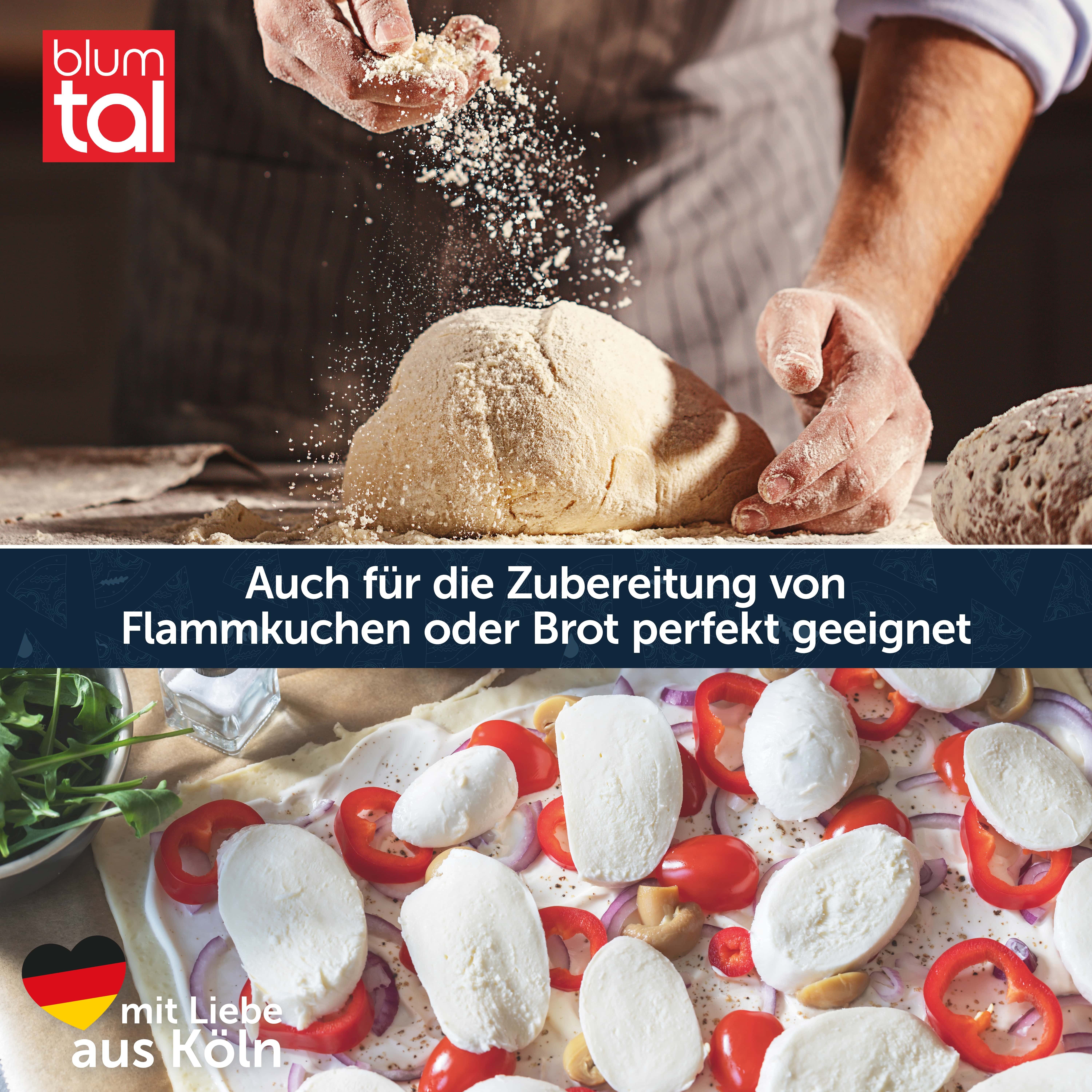 Blumtal Pizzastein für Backofen & Gasgrill inkl. Pizzaschieber - Pizzastein rechteckig, Cordierit, (für knusprigen Pizzaboden wie vom Italiener, auch für Brot und Flammkuchen ideal geeignet)