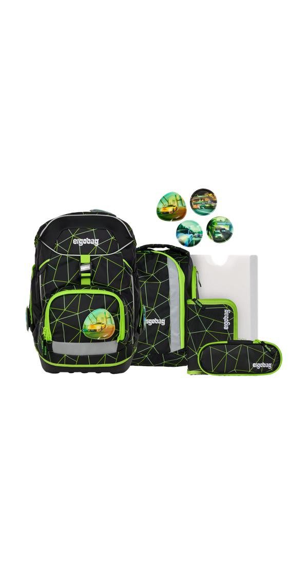 ergobag Schulranzen pack Set (6-tlg., 6-teiliges Set), größenverstellbares Rückensystem