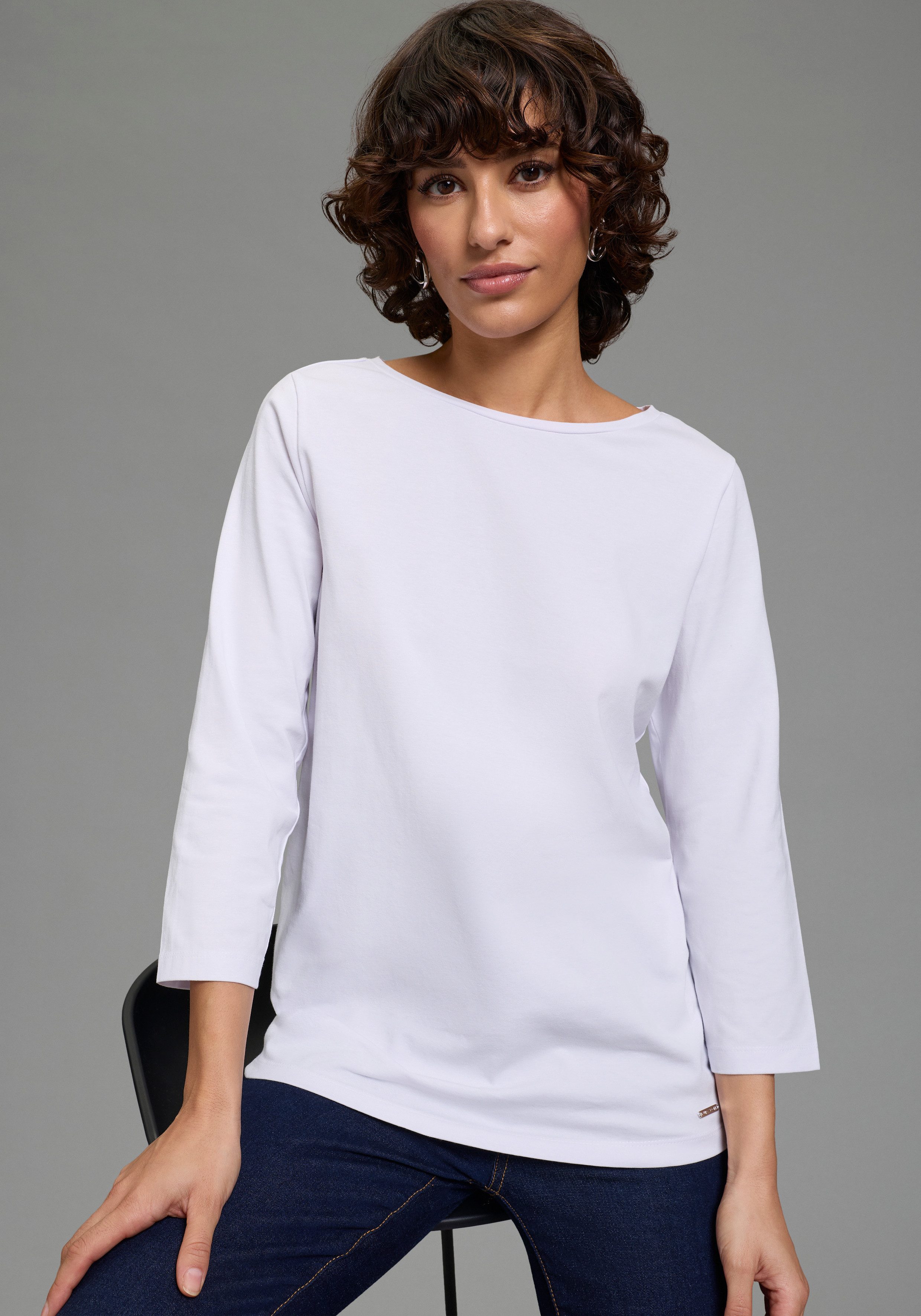 Laura Scott 3/4-Arm-Shirt Basic-Stil, 3/4-Ärmellänge, U-Boot-Ausschnitt, ohne Tasche. € 16,99, (€ 16,99 pro 1 Stk).