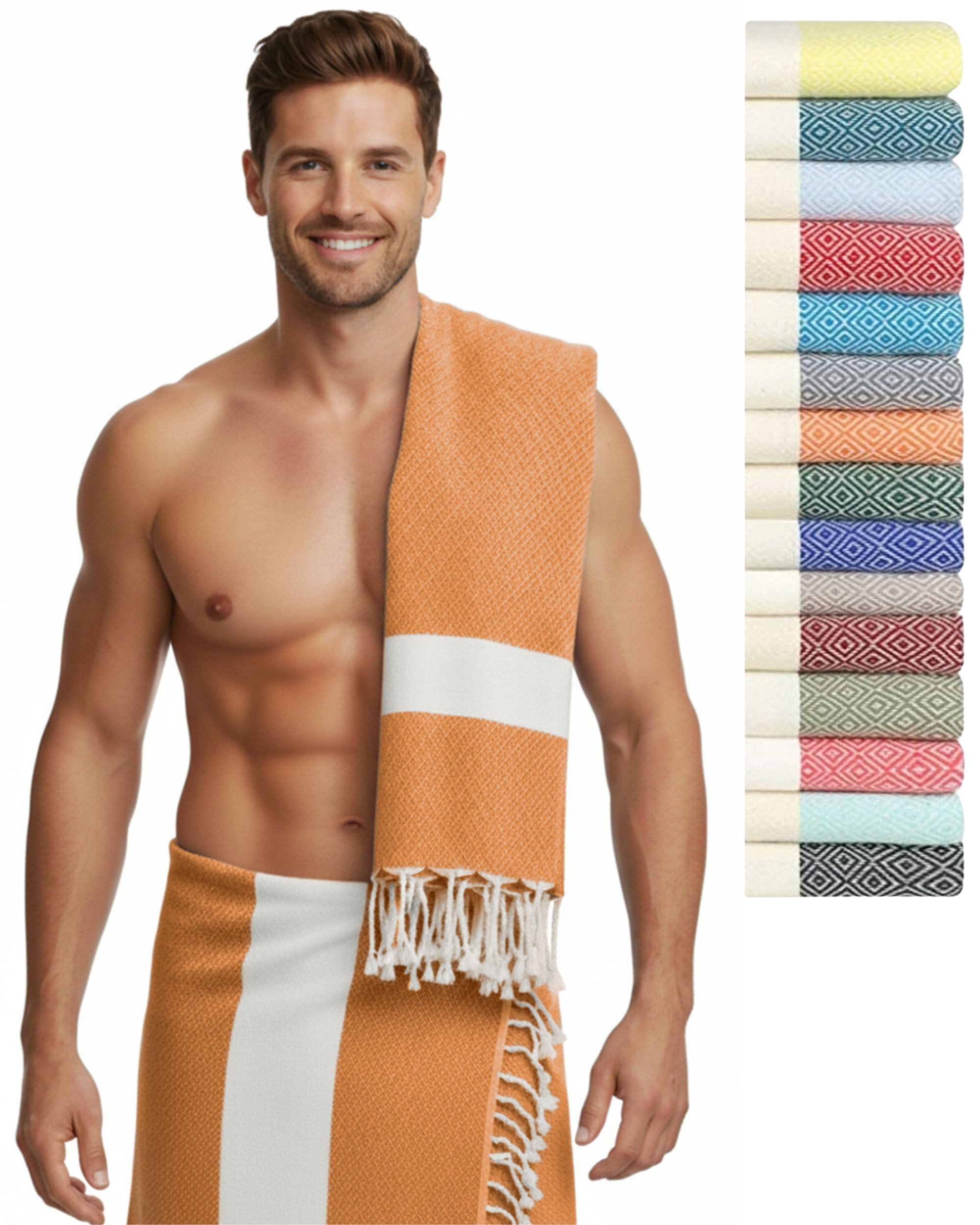 furora HOLIDAY Saunatuch Saunahandtuch Saunatuch Damen + Herren, Hamamtuch groß 100x200 XXL