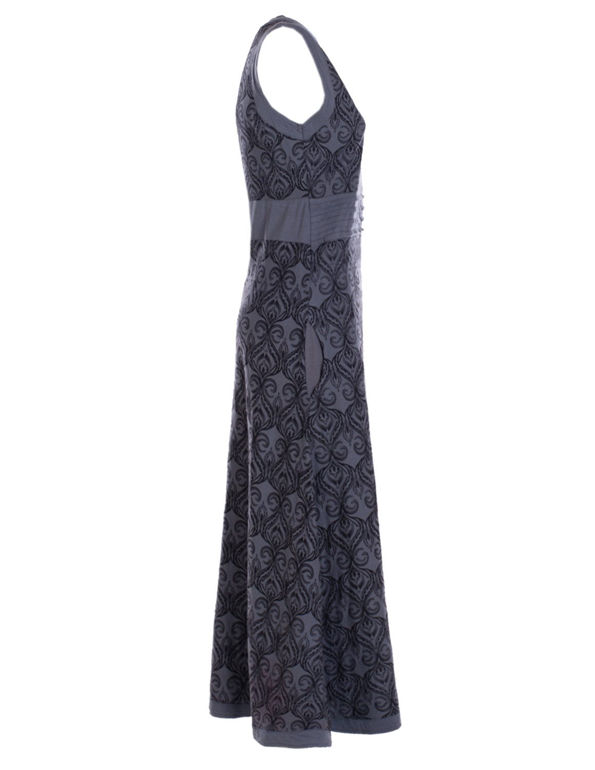 Vishes Maxikleid Langes Kleid Jersey Baumwolle Ornament Print Ärmellos Alternative Mode, Boho, Hippie, Ethno, Festival