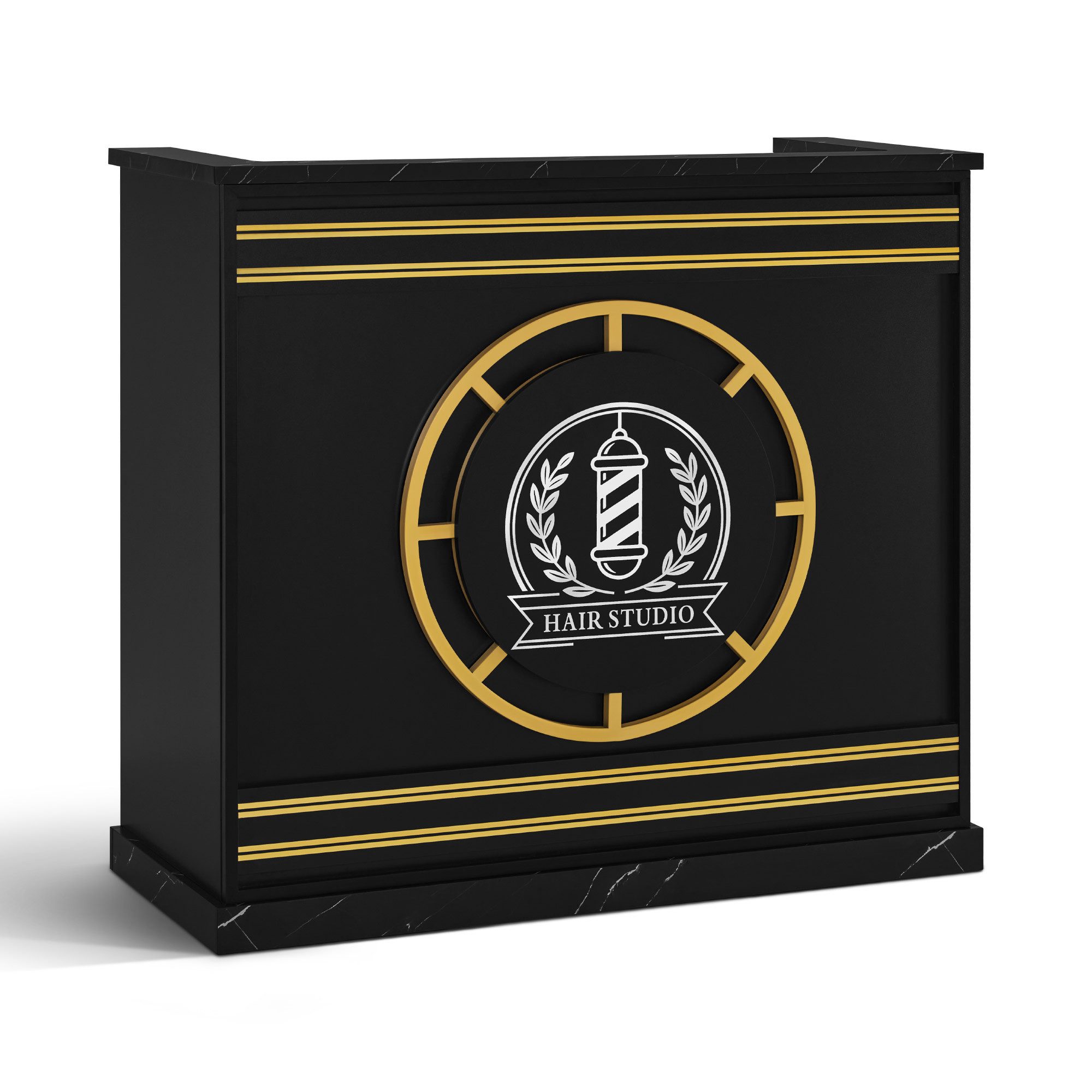 Barberpub Empfangstheke BarberPub Empfangstheke mit 2 Schubladen, Rezeptionstisch R9792