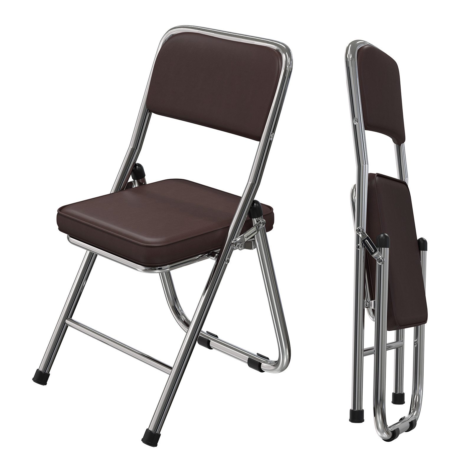JEOBEST Klappstuhl Klappstuhl Gartenstuhl Klappbar, Gepolstert Kunstleder, Metallgestell, (Set,1/2 St) Besucherstuhl Konferenzstuhlfür Gäste, Büro,Event & Party