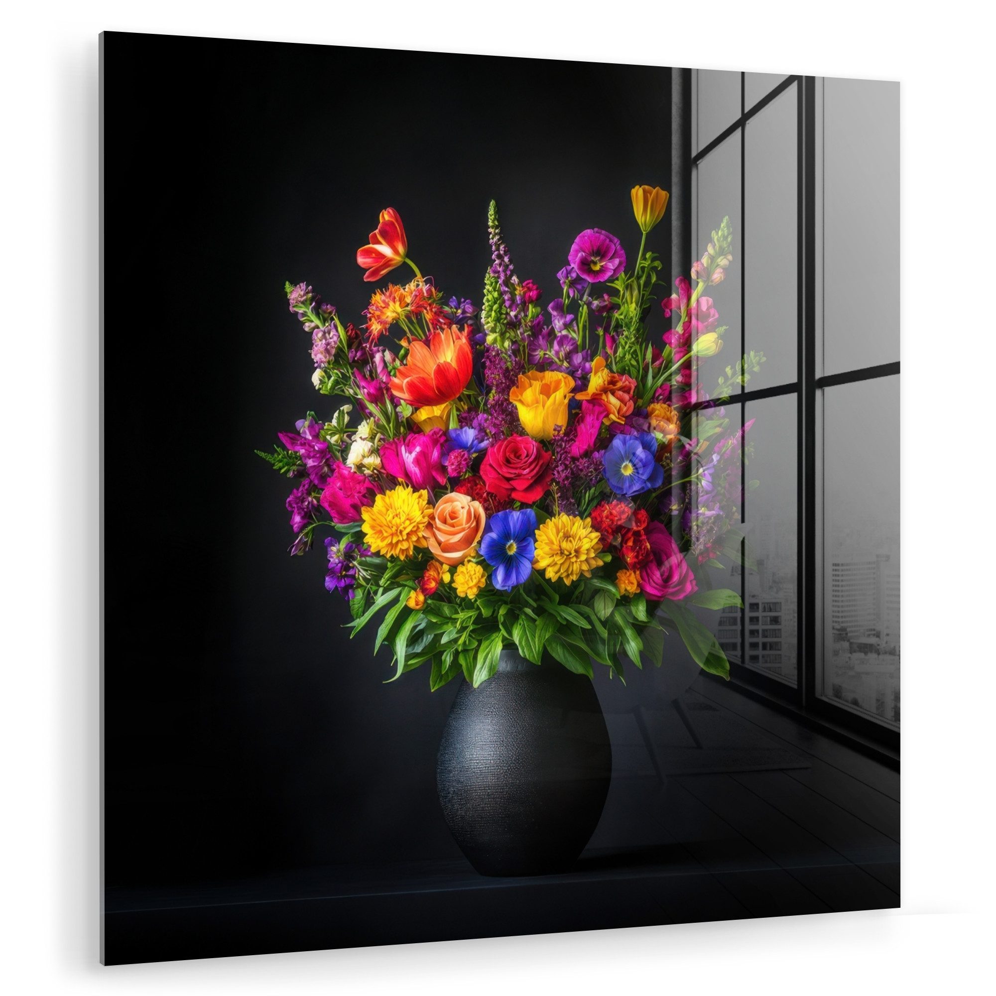 MuchoWow Acrylglasbild Leuchtend bunt - Blumen günstig online kaufen