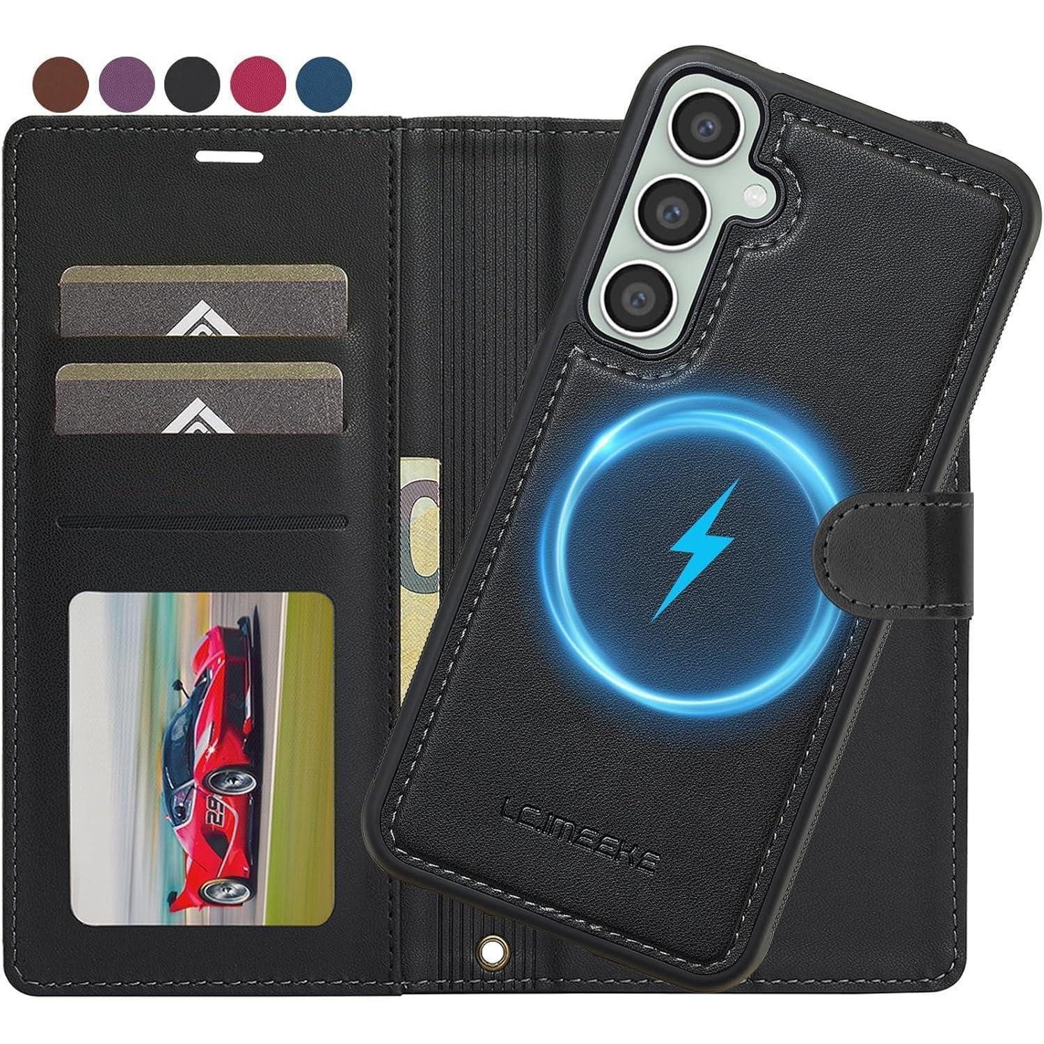 LuxusKollektion Flip Case Handyhülle Klapphülle Kartenfach RFID Magnet Kabellos A17 A17 black