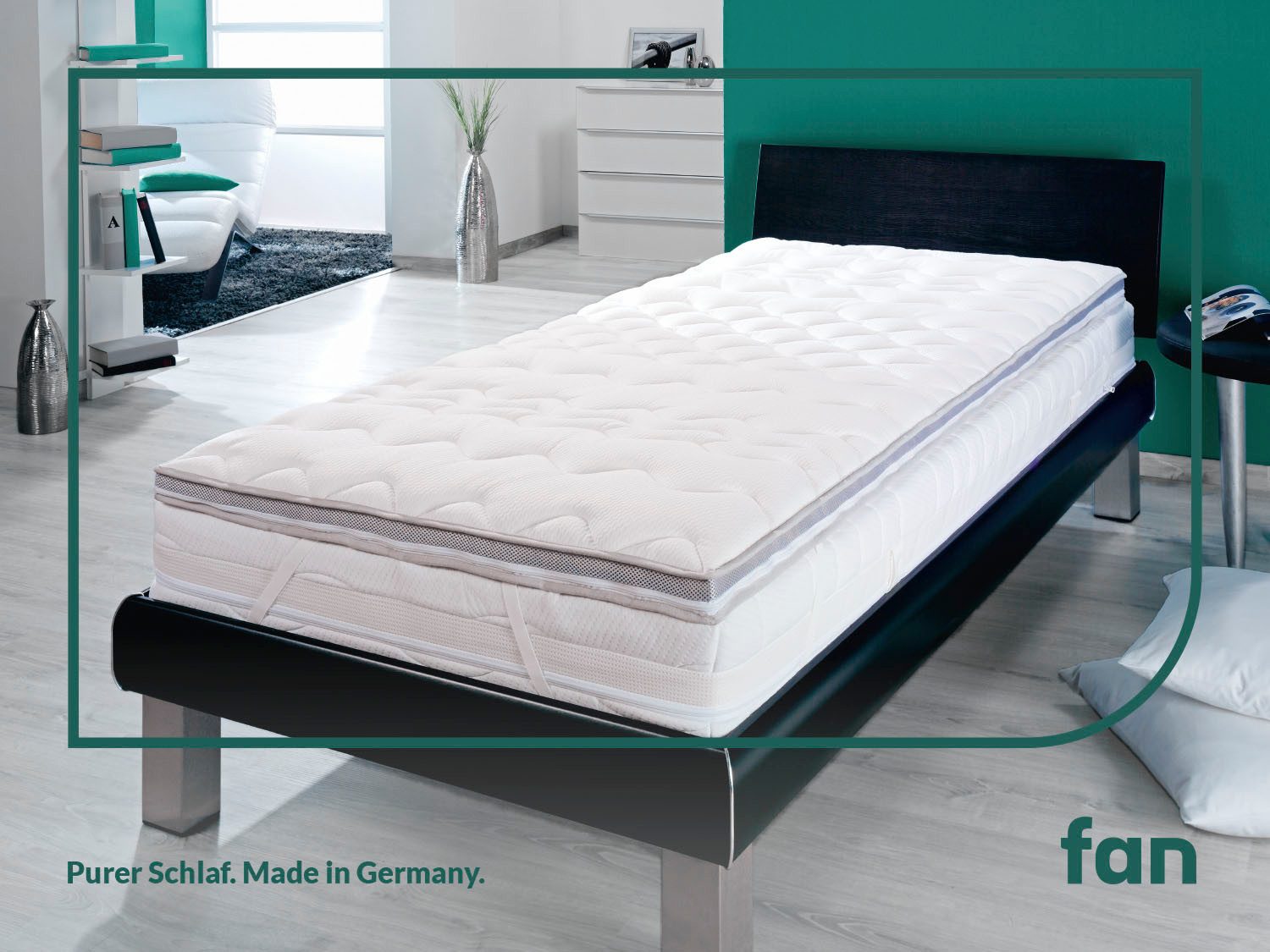 fan, Topper XXL Soft Plus, Premium Topper 90x200 cm,180x200 cm & weitere Größen, 7 cm hoch, Kaltschaum, Matratze, Boxspringbett, Hausstauballergiker geeignet, ergonomisch