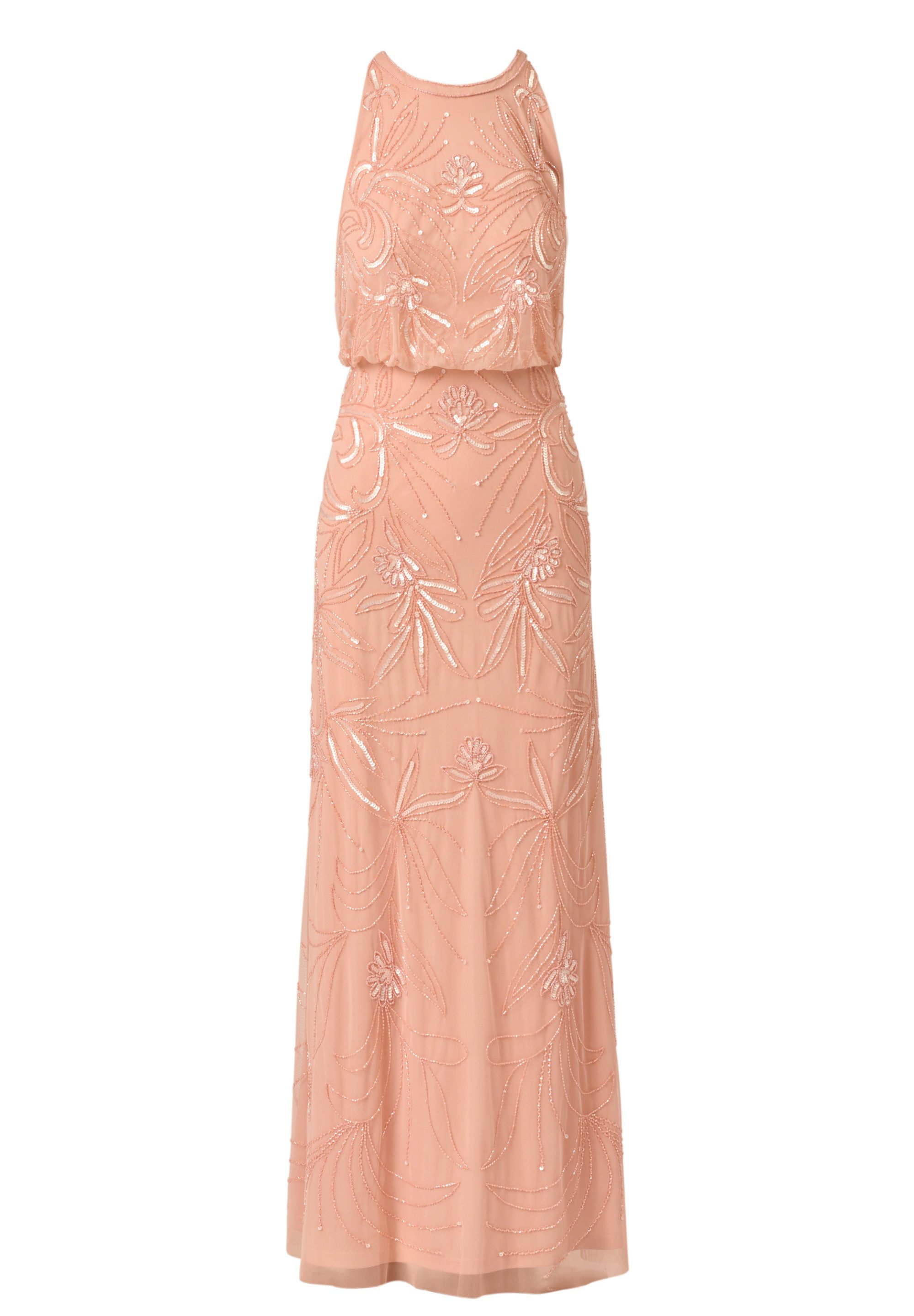 Adrianna Papell Abendkleid Bead Blouson Long Dress Klassisches, halterneckiges, mit Perlen besticktes Kleid