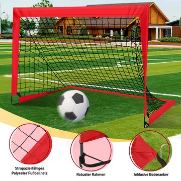 Clanmacy Fußballtor 2er Faltbares Fußballtor Tragbar Fußballnetz 120 x 90 x 90 cm