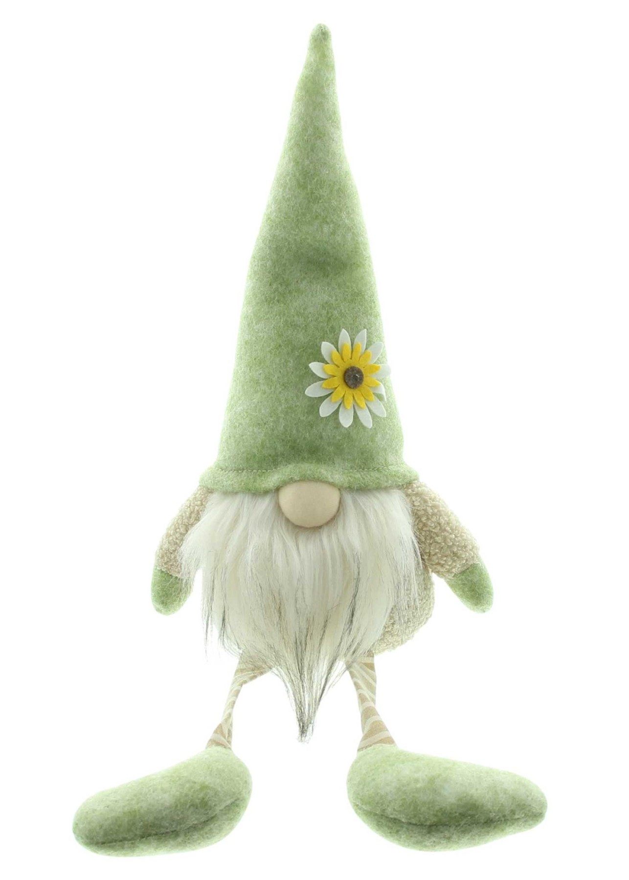 Dekoleidenschaft Wichtel "Blumenmütze" Kantenhocker 35 cm hoch, Dekofigur, Frühlingswichtel, Dekowichtel, Kantensitzer, Gnom, Zwerg, Osterdeko