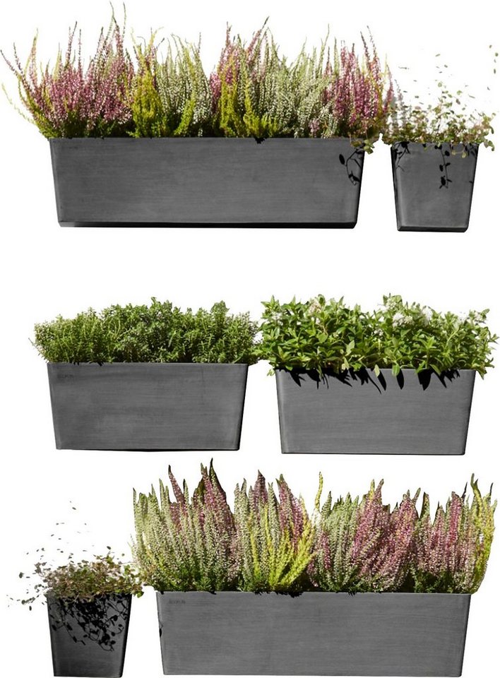 Thumbnail - ECOPOTS Blumentopf Manhattan Wall 35 Dunkelgrau, für innen und außen: frostsicher, bruchsicher und lichtbeständig