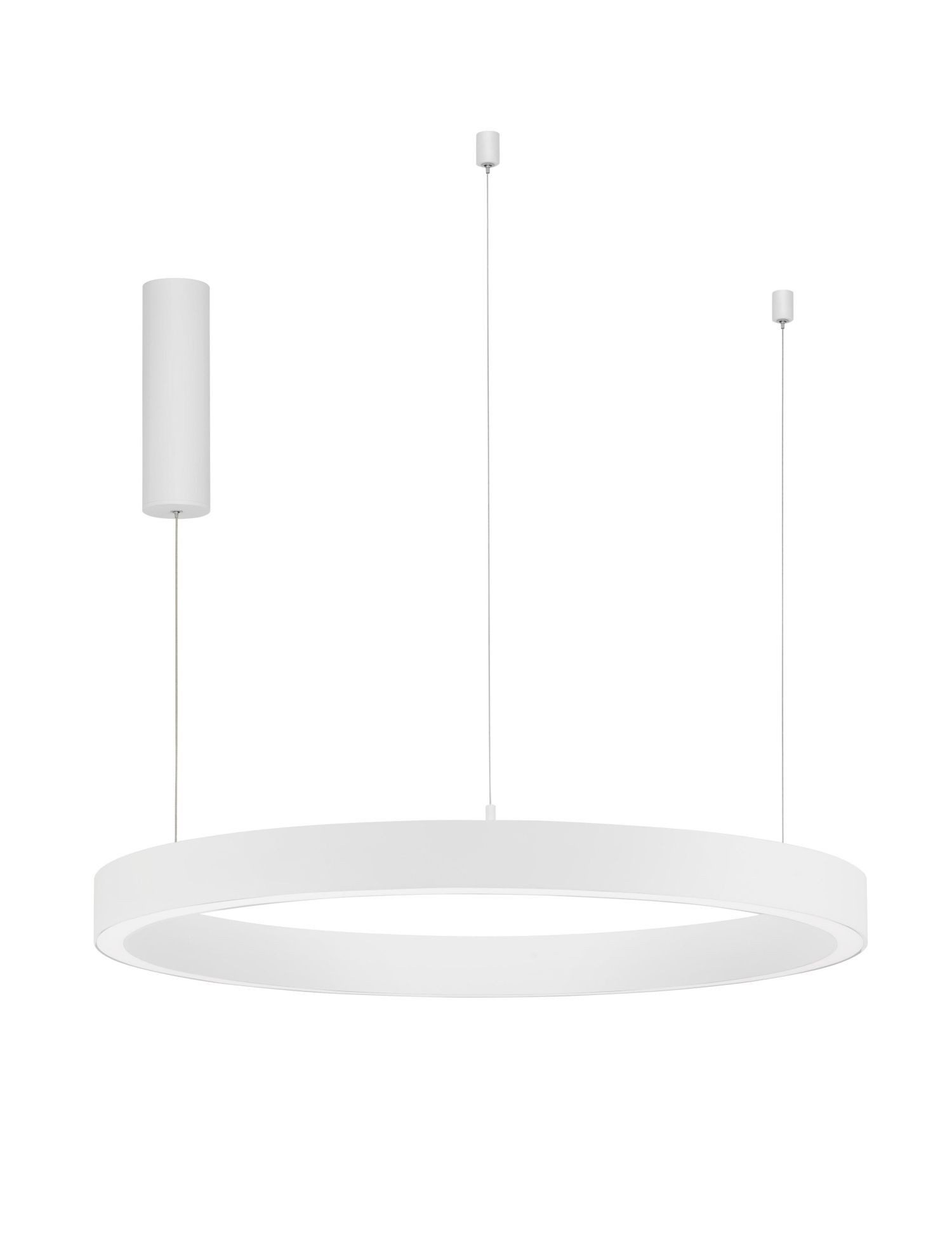 Licht-Erlebnisse Kronleuchter ROLAND, LED, Warmweiß, LED Hängeleuchte Weiß dimmbar Ring Ø 80 cm 3000 K 2968 lm rund