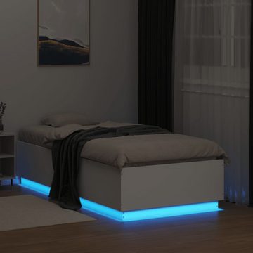 vidaXL Bett Bettgestell mit LED Weiß 90x190 cm Holzwerkstoff