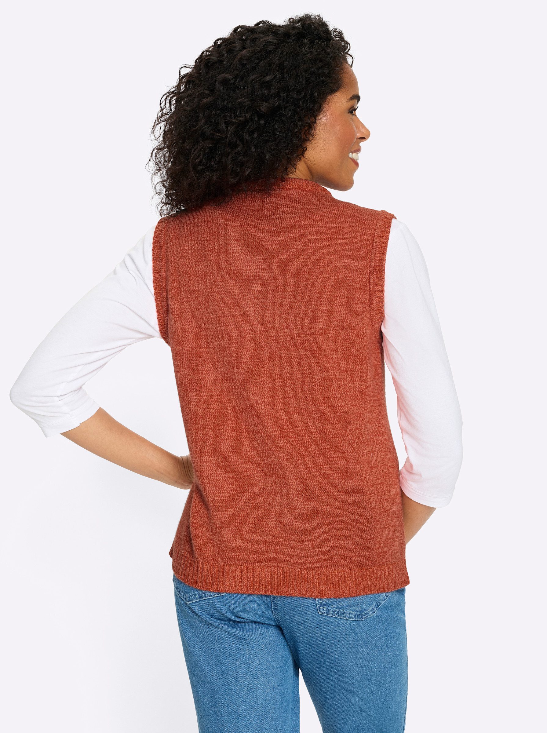 Sieh an! Strickweste Strickweste Ärmellos Jersey