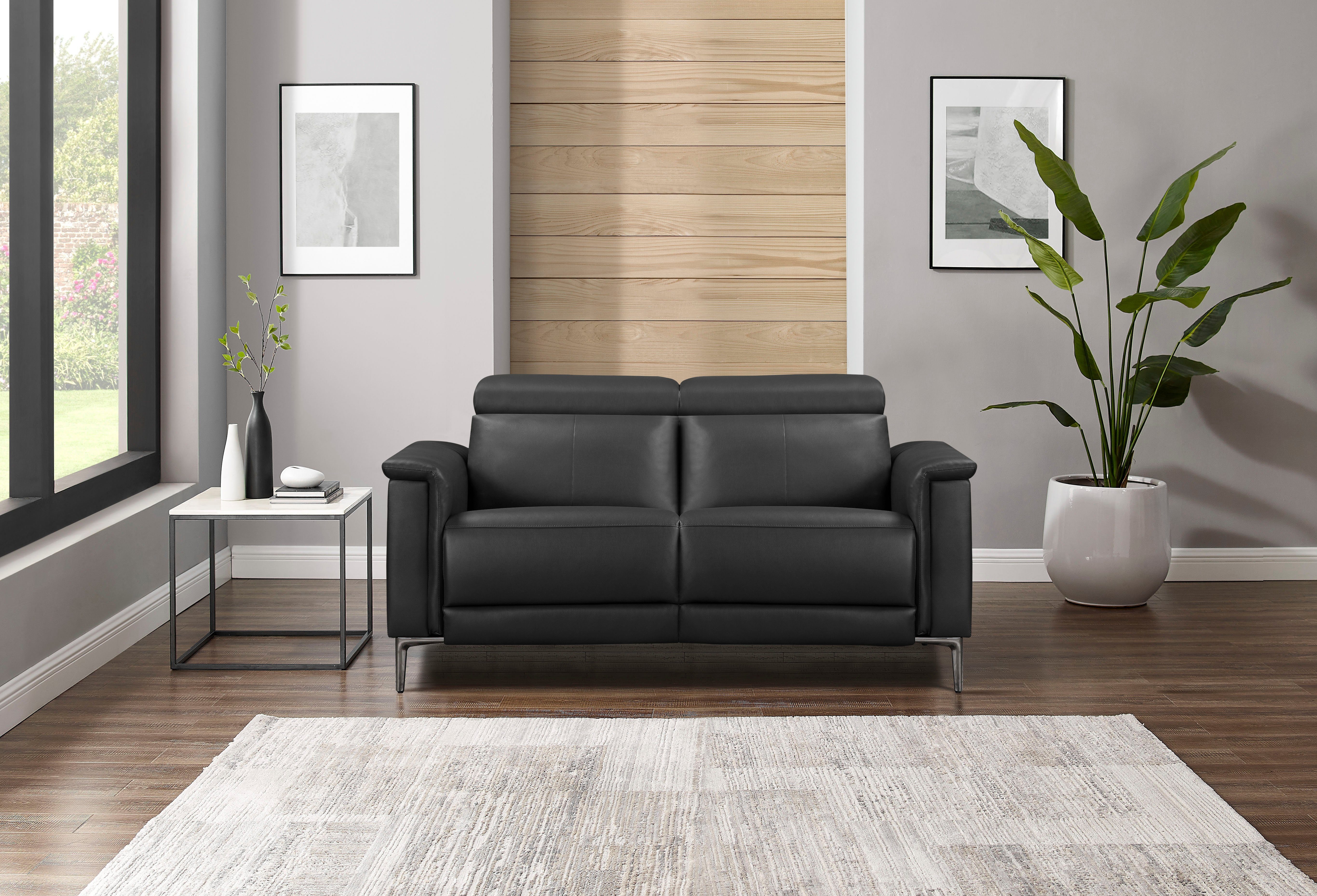 OTTO home 2-Sitzer LUND,Naturleder, 160 cm, mit Relaxfunktion und Kopfteilverstellung, manuell od. elektrisch (m.USB-A), Federkern und Kopfteilverstellung