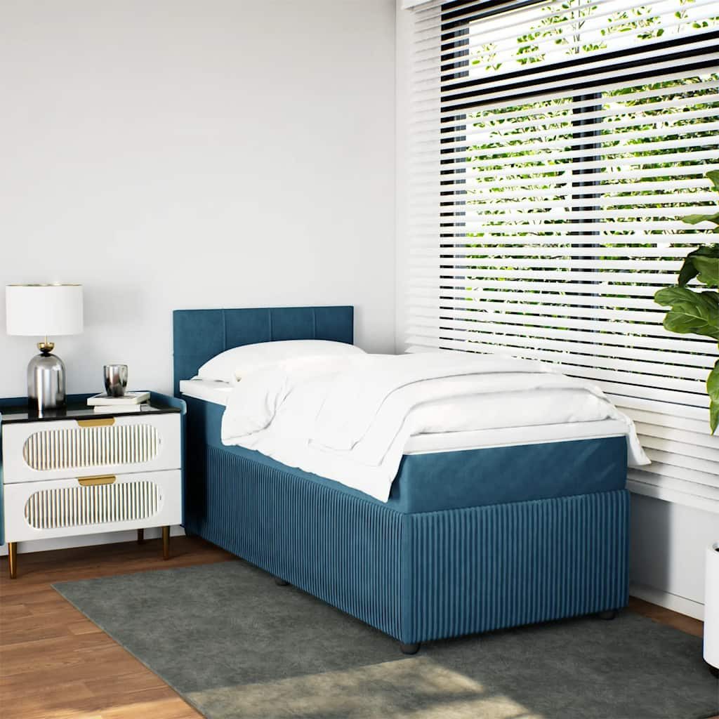 vidaXL Bett Boxspringbett mit Matratze Blau günstig online kaufen