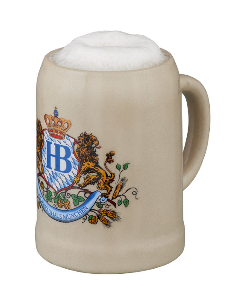Hofbräuhaus München Bierkrug Steinkrug "Löwendekor", verschiedene Ausführungen, Steinzeug, Steinzeug