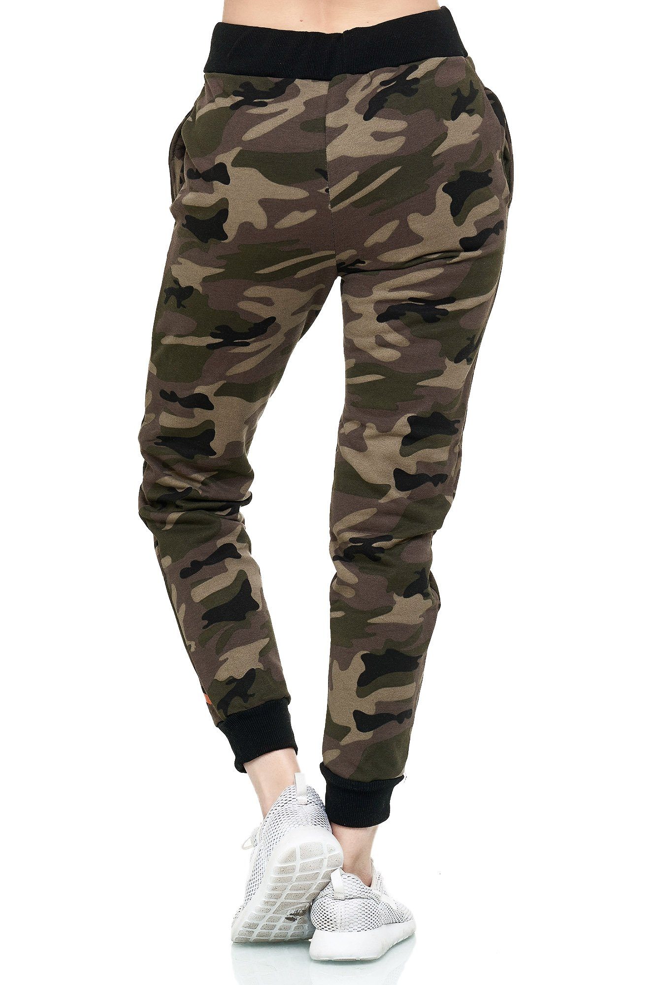 L.gonline Jogginghose Damen JoggingHOSE lang, Trainingshose Baumwolle, Sporthose mit Bündc (Sweatpants, 1-tlg) mit elastischem Bund