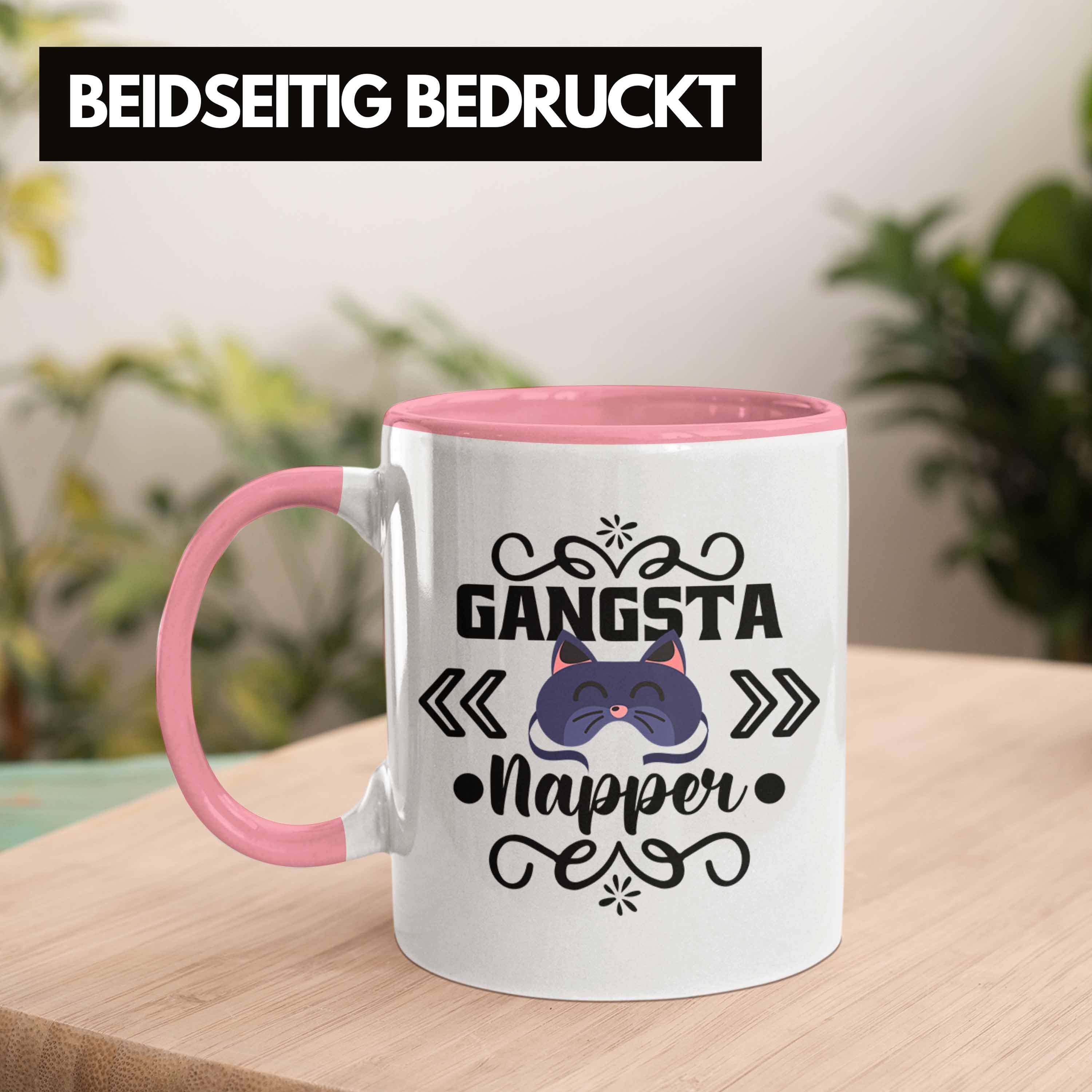 Frauen Rosa - Katze Nap Lustige Trendation Gangsta Tasse Mädchen Trendation Napper Tasse Geschenkidee Geschenk