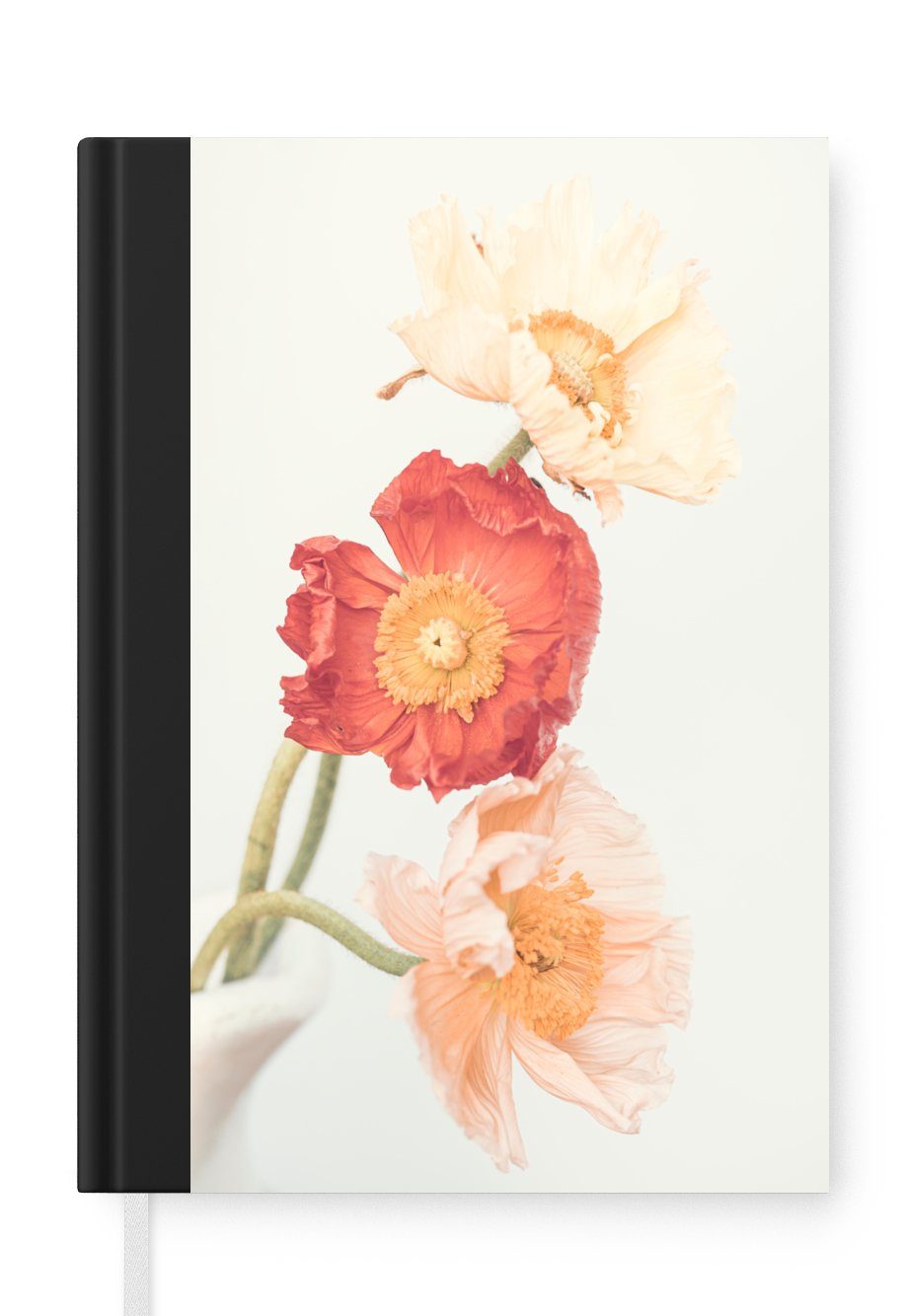 MuchoWow Notizbuch Blumen - Rot - Natur - Pflanzen, Journal, Merkzettel, Tagebuch, Notizheft, A5, 98 Seiten, Haushaltsbuch