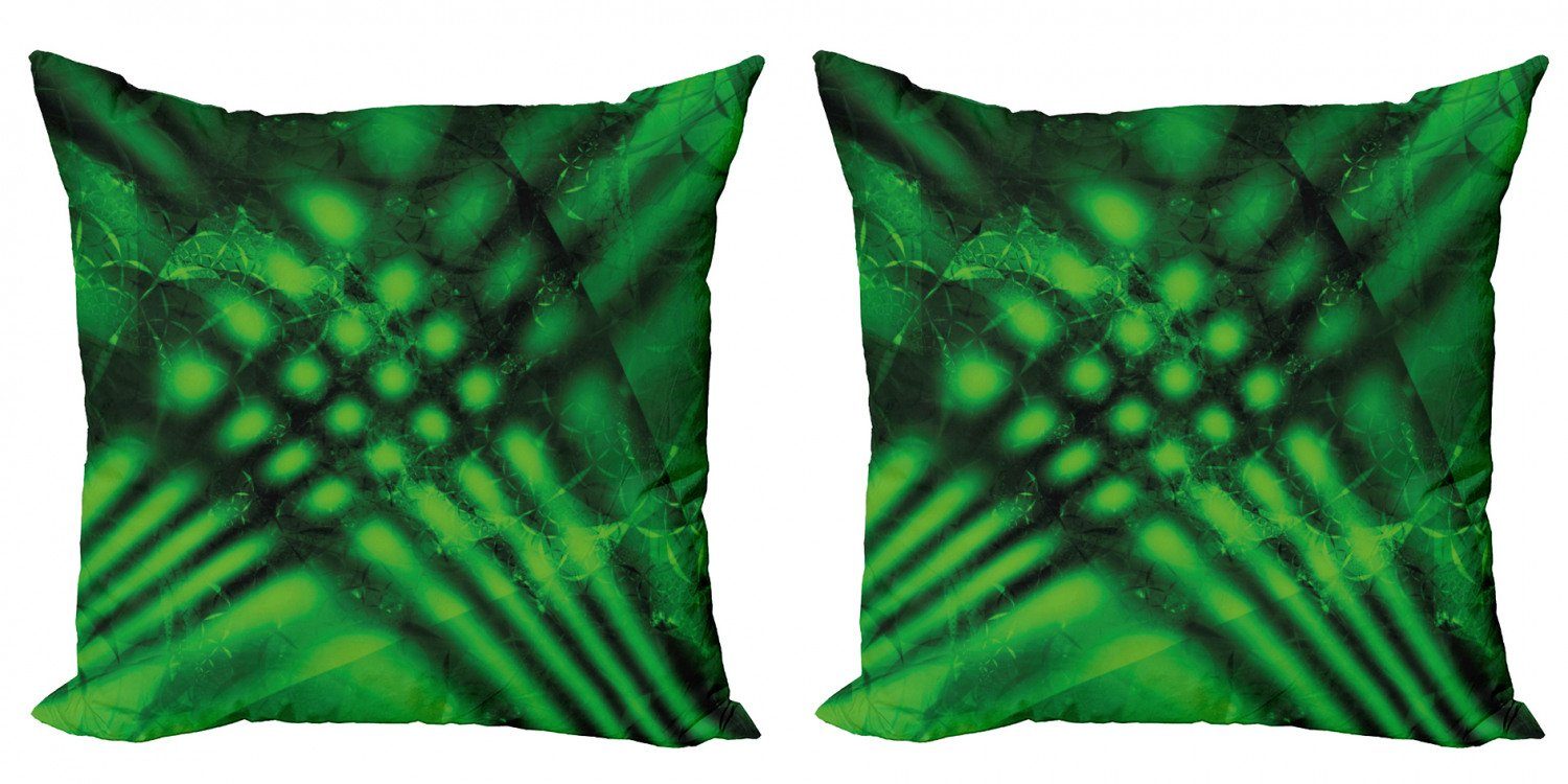 Kissenbezüge Modern Accent Doppelseitiger Digitaldruck, Abakuhaus (2 Stück), Lime Green Psychedelische Verschwommen