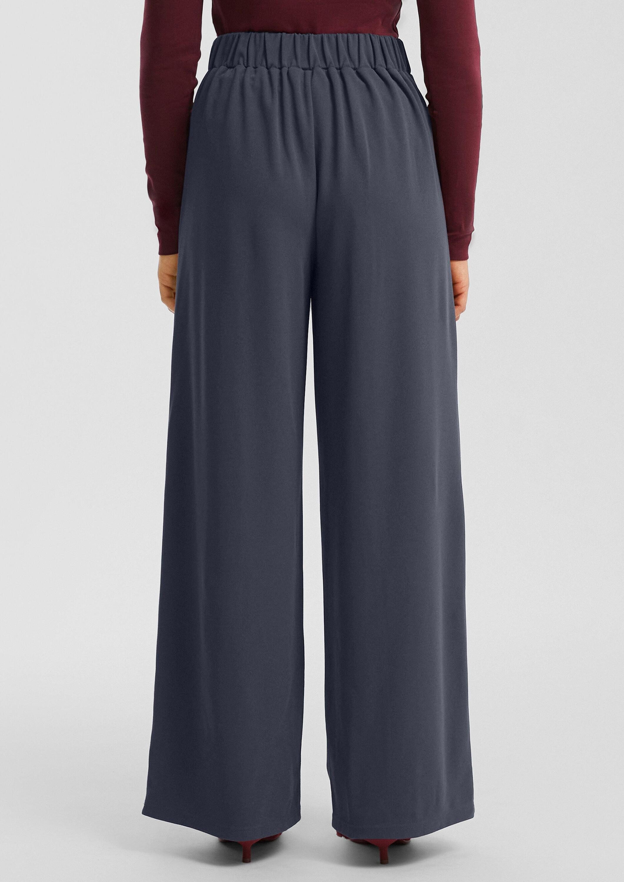 QS Chinos Hose Wide-Leg Hose aus Interlockjersey günstig online kaufen