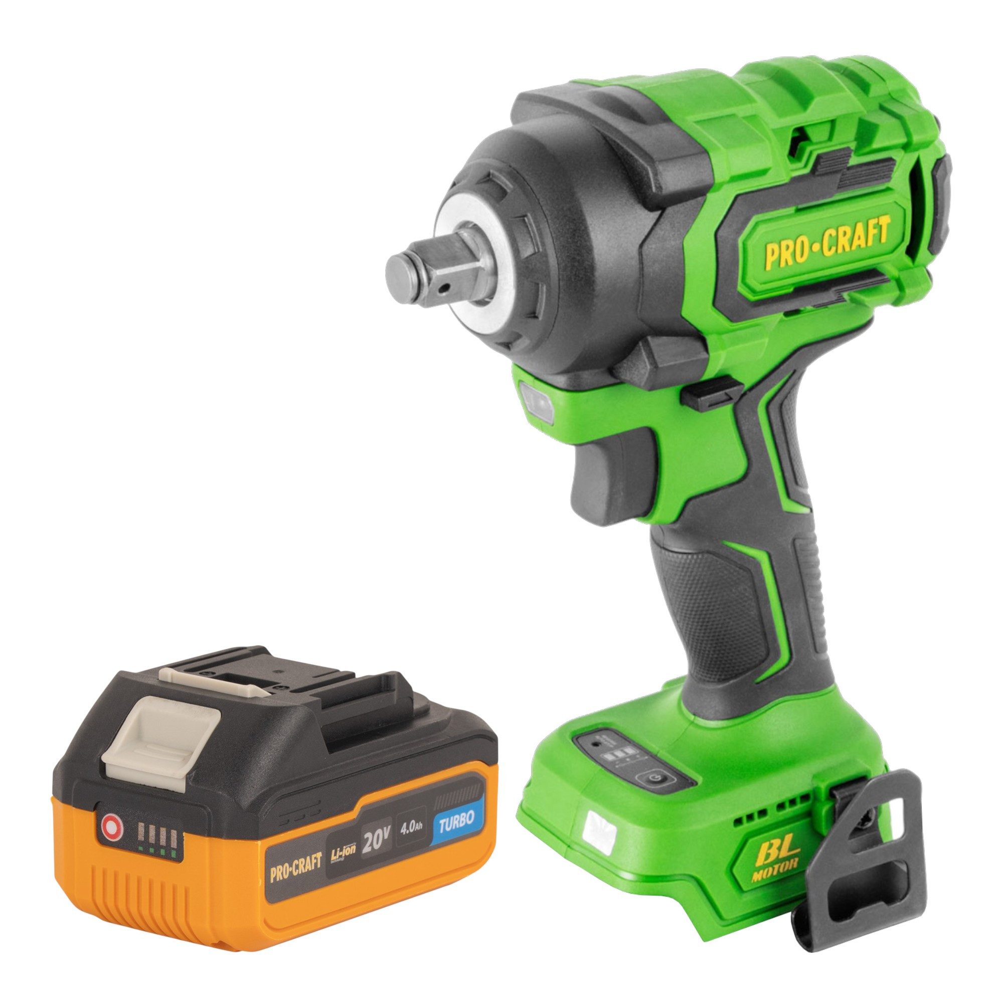 PRO CRAFT Akku-Schlagschrauber PWA18bb 20 V 550 Nm 1/2" Brushless + 1x Akku 4,0 Ah - ohne Ladegerät