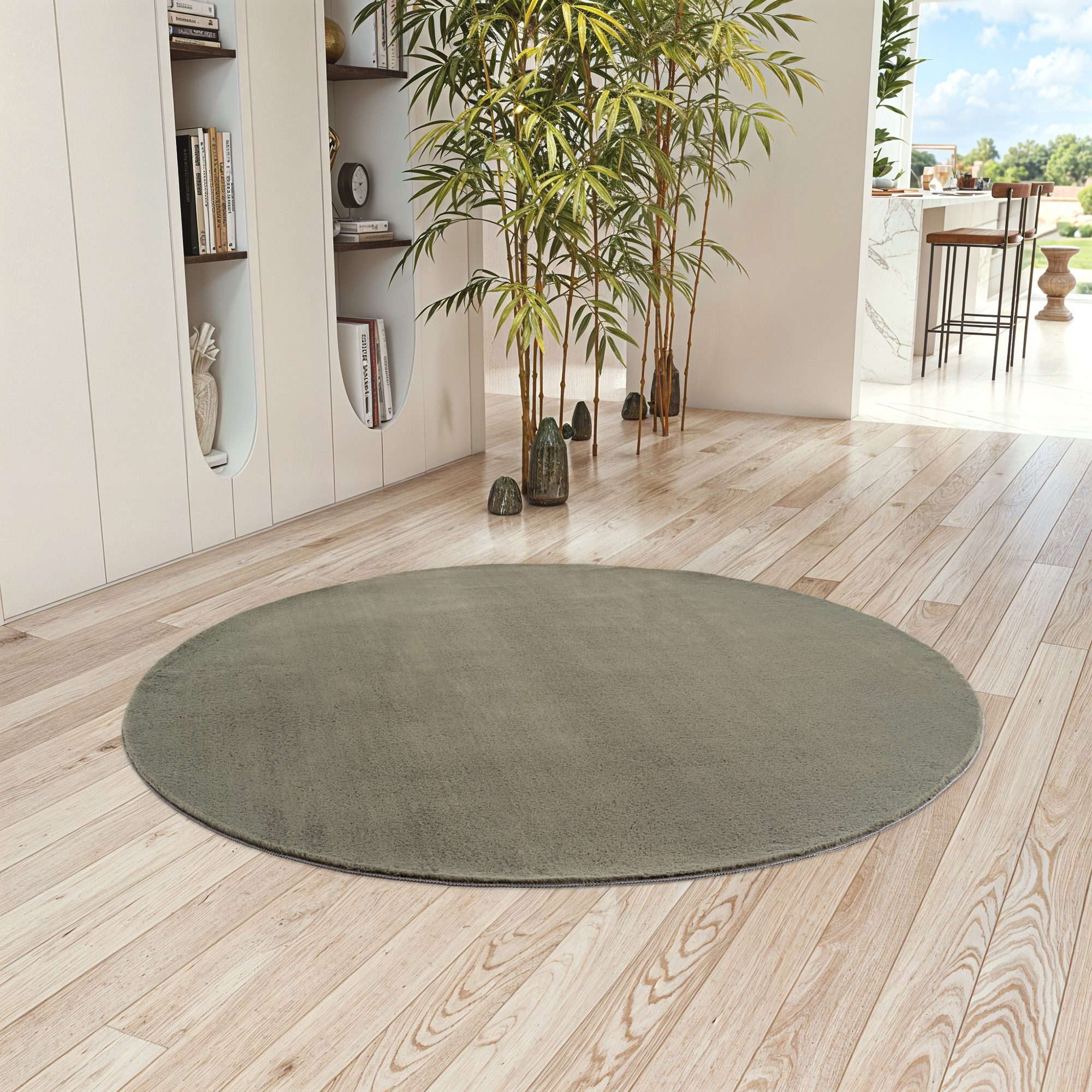 Teppium Teppich Unicolor - Einfarbig, Rund, Höhe: 11 mm, Kurzflor Teppich A günstig online kaufen