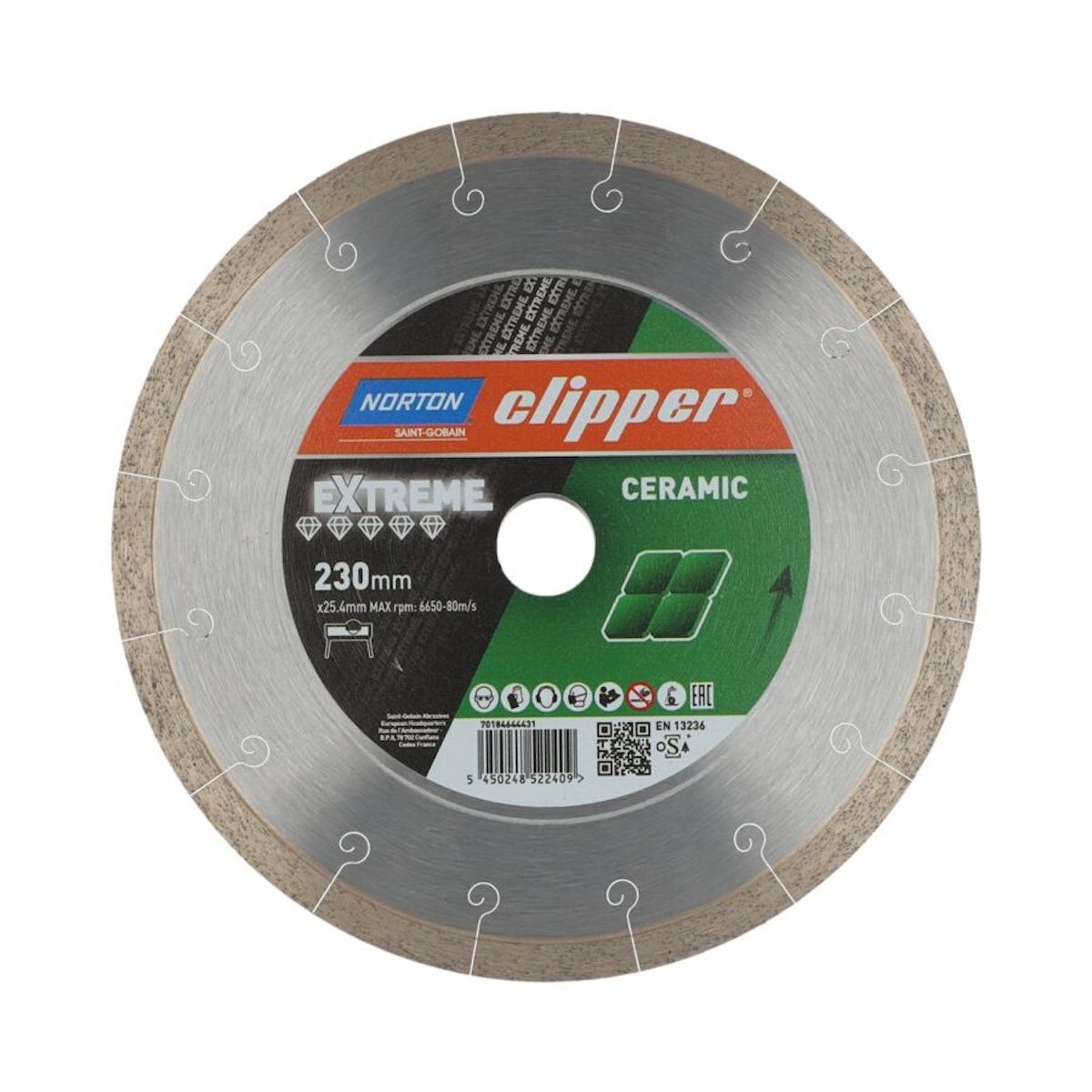 NORTON CLIPPER Diamanttrennscheibe Diamanttrennscheibe Extreme Ceramic 230x25,4 mm 70184644431