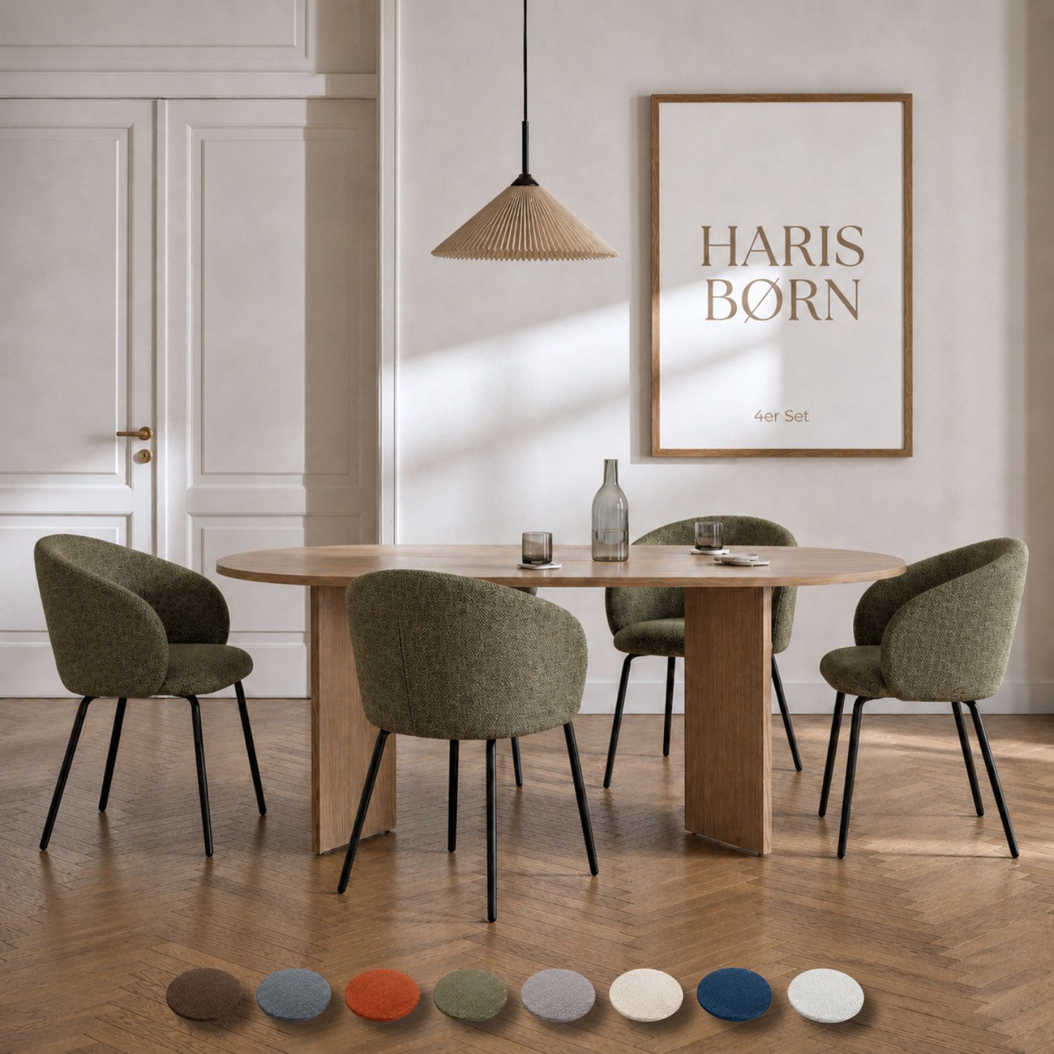 Haris Børn Esszimmerstuhl mit Armlehnen NØR - Hochwertige Polsterstühle für Esszimmer (Set, 4 St), Premium Esszimmer Stühle & Wohnzimmer Stühle