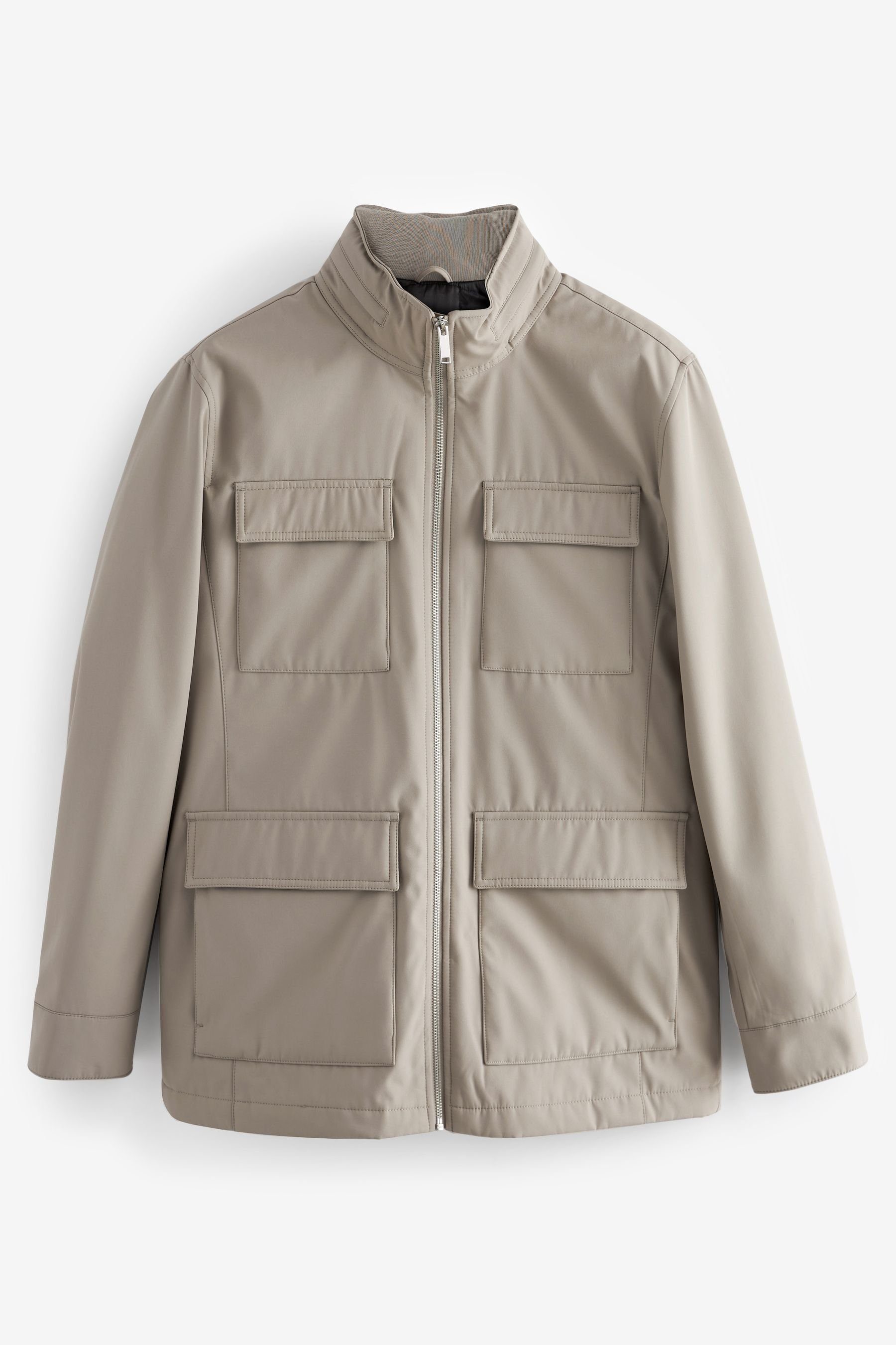 Next Regenjacke Wasserabweisende Jacke mit Trichterkragen (1-St) Light Grey | Regenjacken