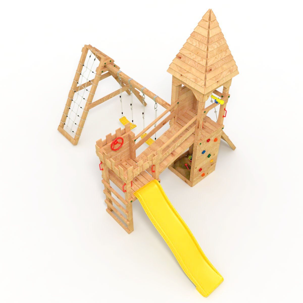 bibex Spielturm Ritterburg "XL120" + Spitzdach