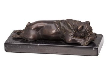 Aubaho Skulptur Bronzeskulptur Bulldogge Hund Bronze Skulptur Figur sculpture bulldog