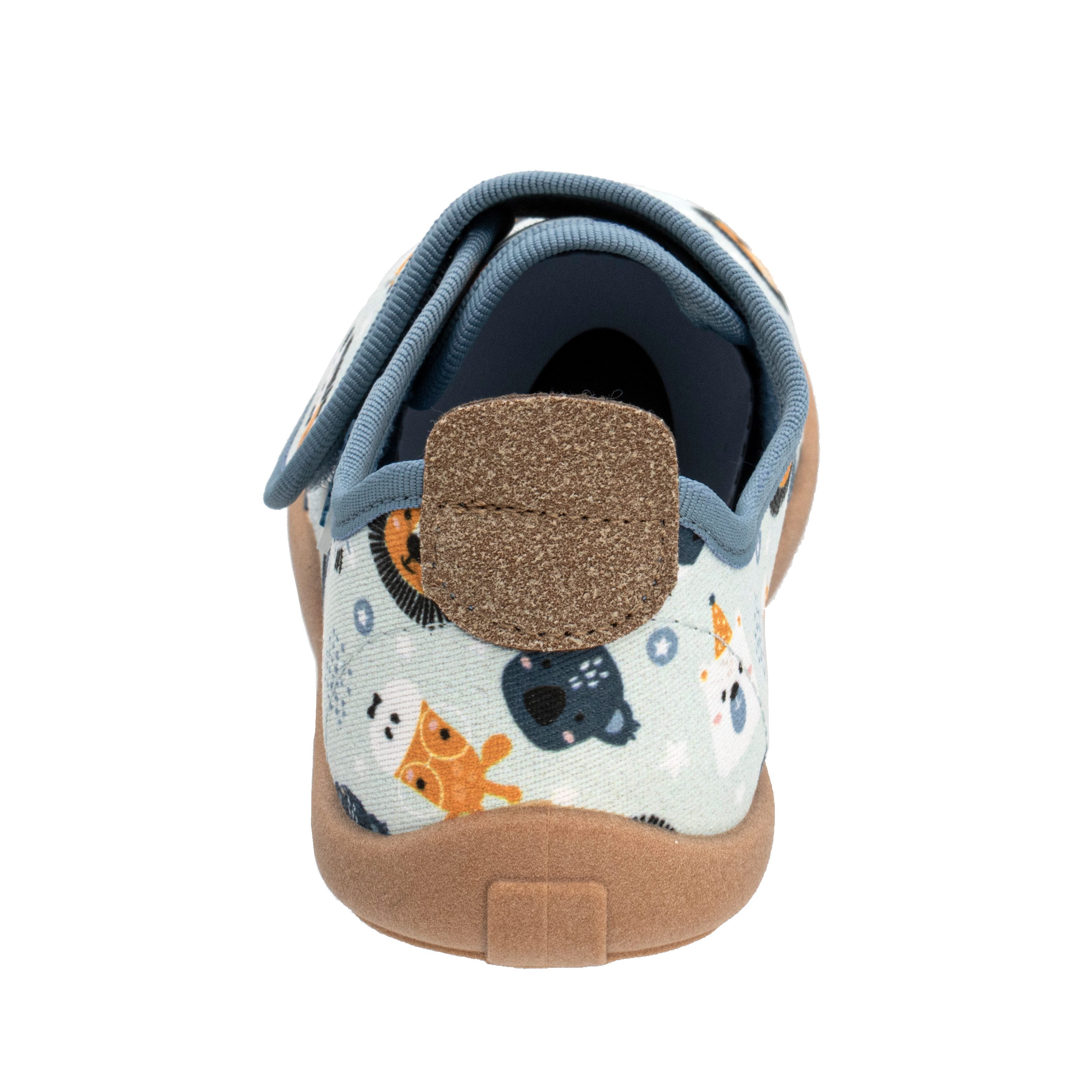 Fischer-Markenschuh Softer Hausschuh für Kinder, aus Baumwolle, mit Frotteefutter, Klettverschluss – Bild 5 von 5