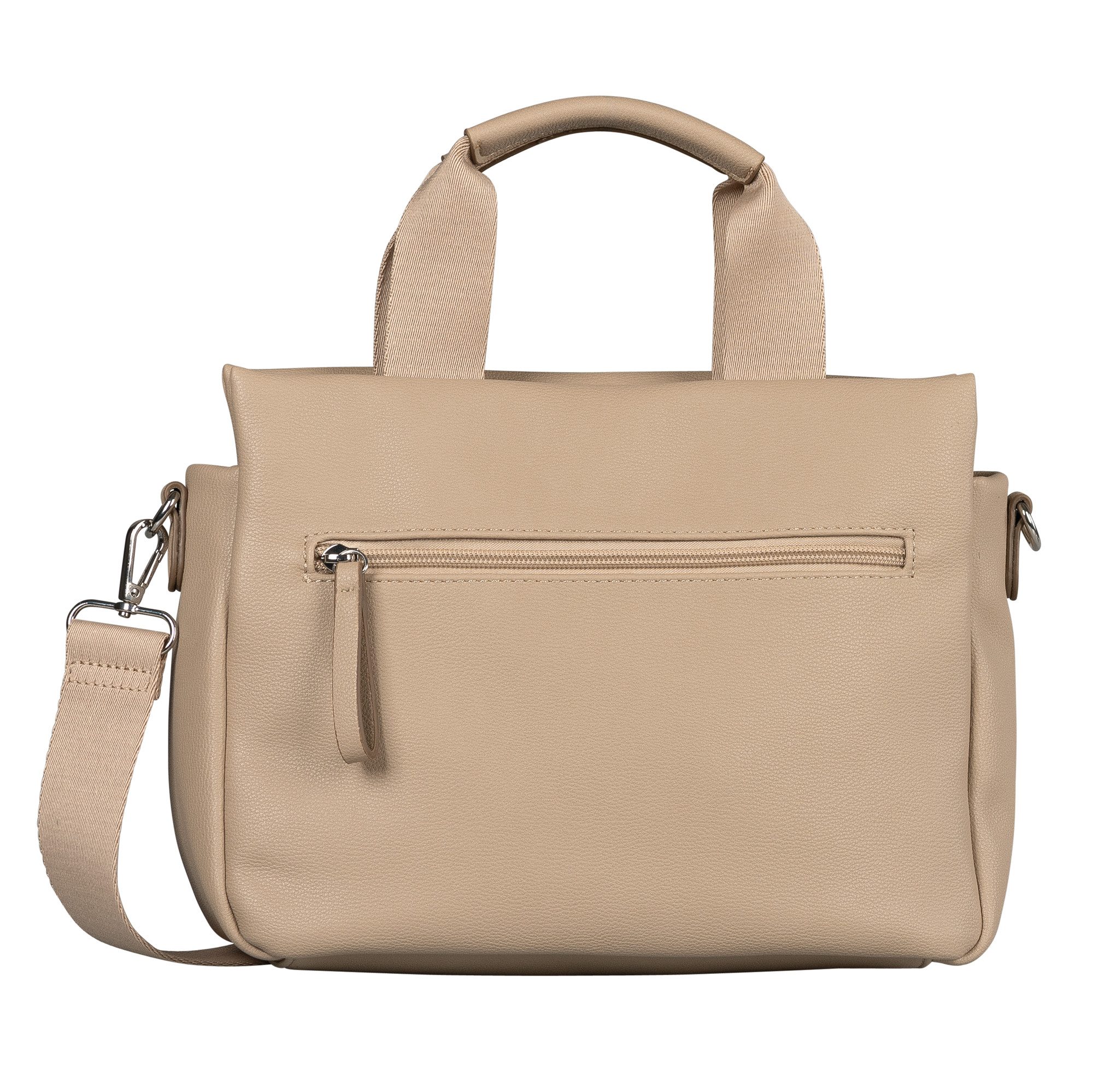 TOM TAILOR Shopper Rella, aus fein genarbtem Material mit farblich passendem Gewebeband