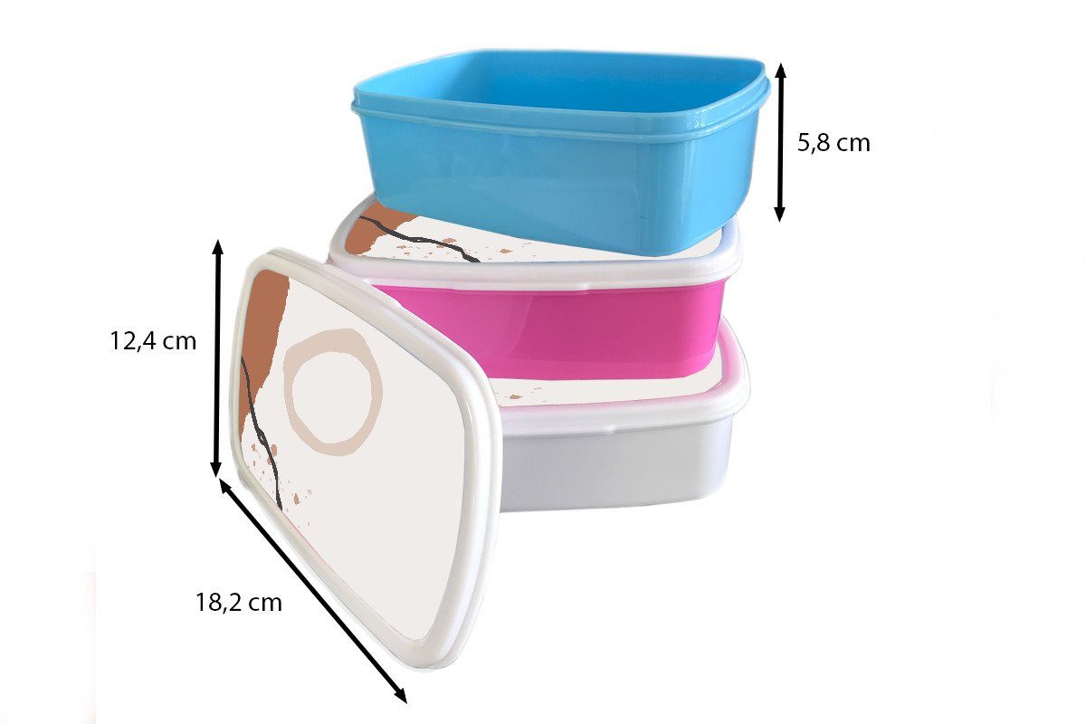 Grau, Sommer Kunststoff Lunchbox Brotdose MuchoWow - Abstrakt Snackbox, Mädchen, - für (2-tlg), Erwachsene, Kinder, rosa Kunststoff, Brotbox