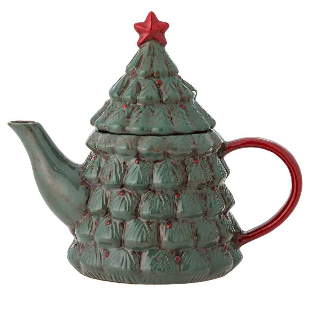 Bloomingville Teekanne Bloomingville Teekanne ELVION Grün TANNENBAUM mit Teesieb 600 ml