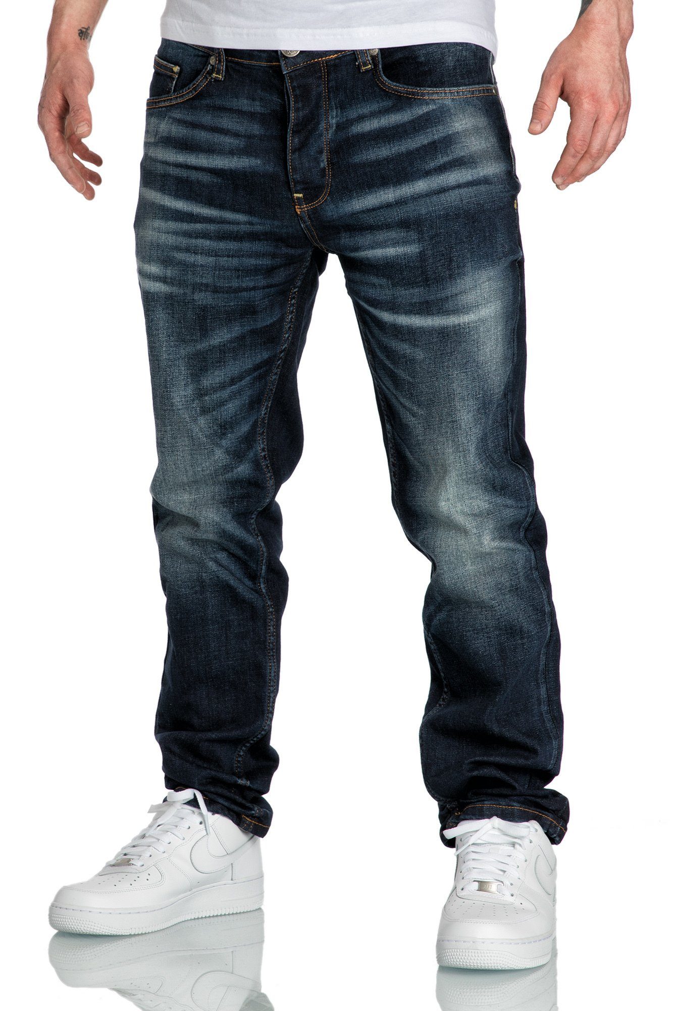 Amaci&Sons Straight-Jeans KANSAS Regular Fit Destroyed Jeans