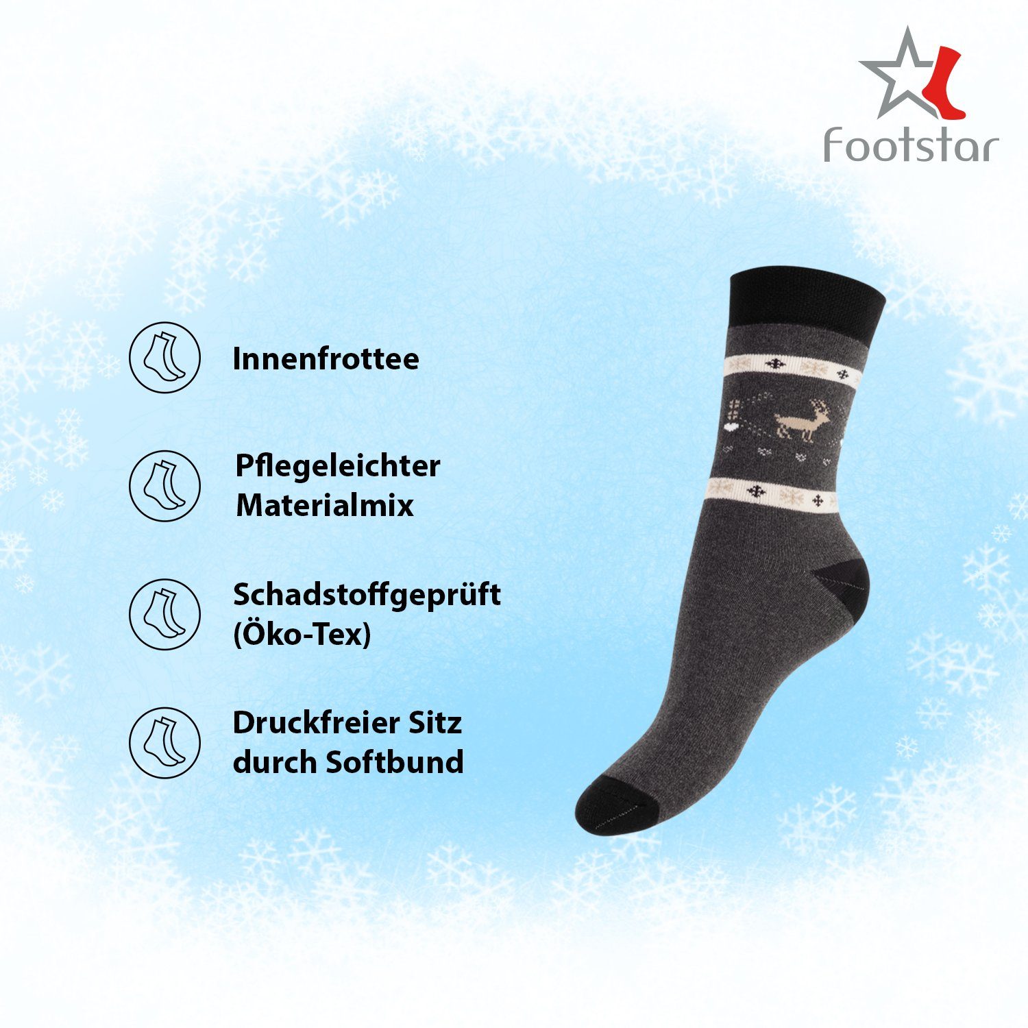 Footstar Thermosocken Damen Wintersocken (6 Paar) Warme Vollfrottee Thermo günstig online kaufen