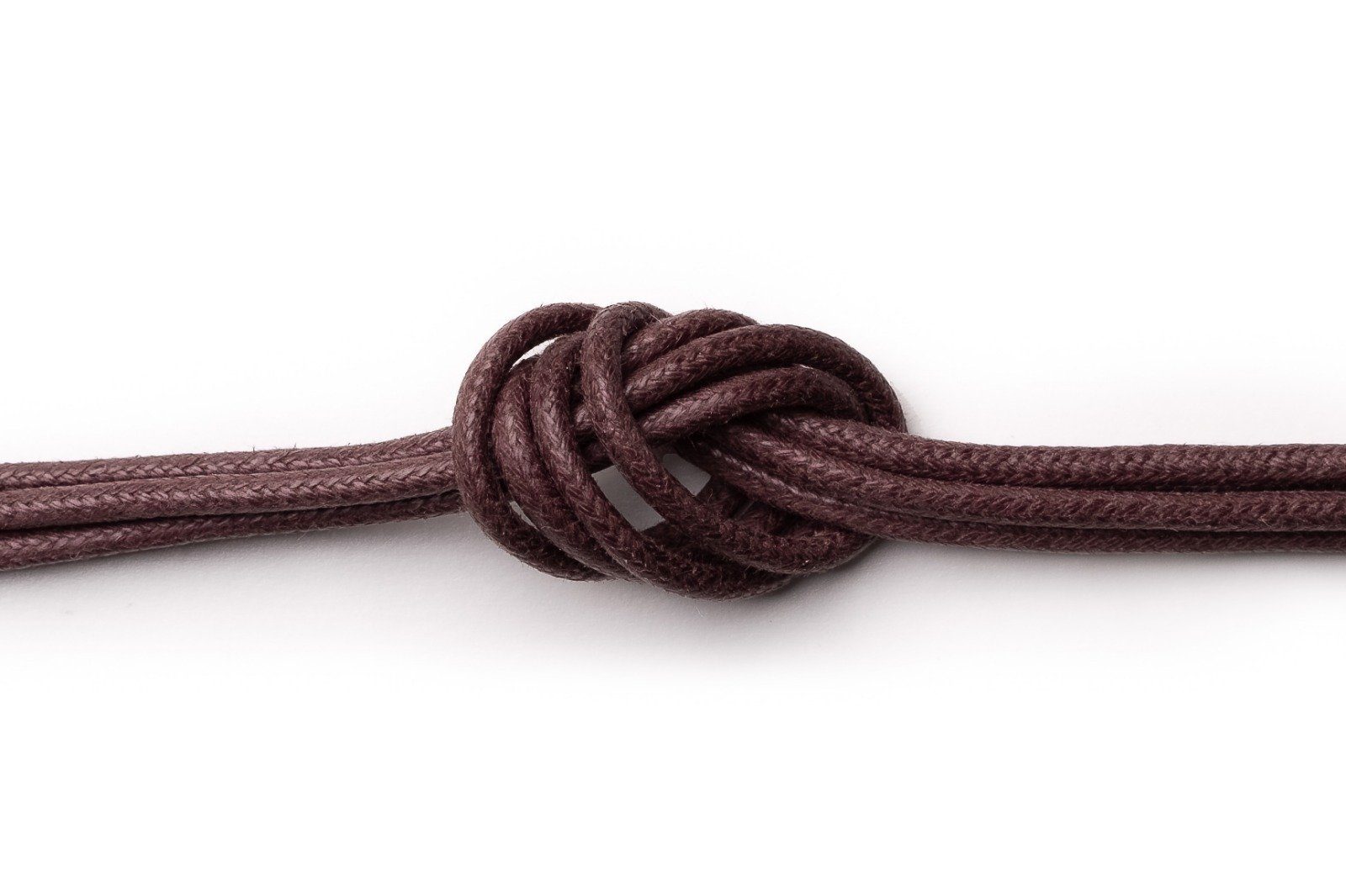 SCHNÜRRLIE Schnürsenkel Baumwolle rund gewachst für Lederschuhe, 80cm Länge für 3-4 Löcher Dunkelbraun
