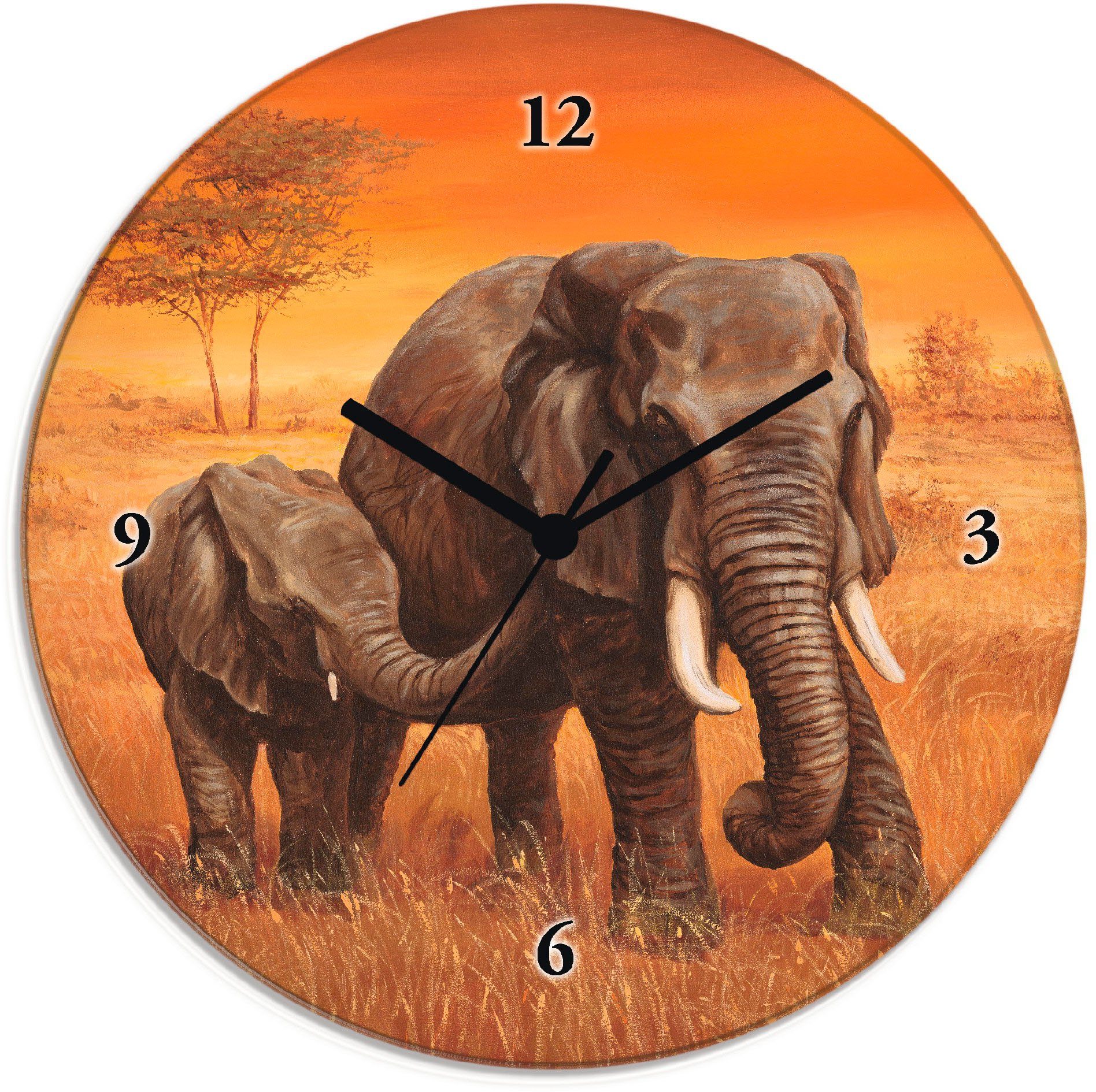 Artland Wanduhr Elefanten (wahlweise mit Quarz- günstig online kaufen