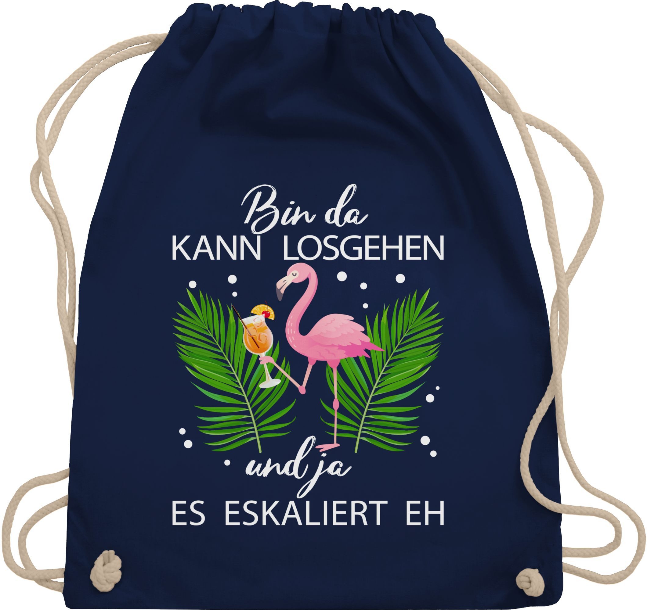 Turnbeutel Bin da kann losgehen und ja es eskaliert eh I Flamingo Kostüm Lustig M