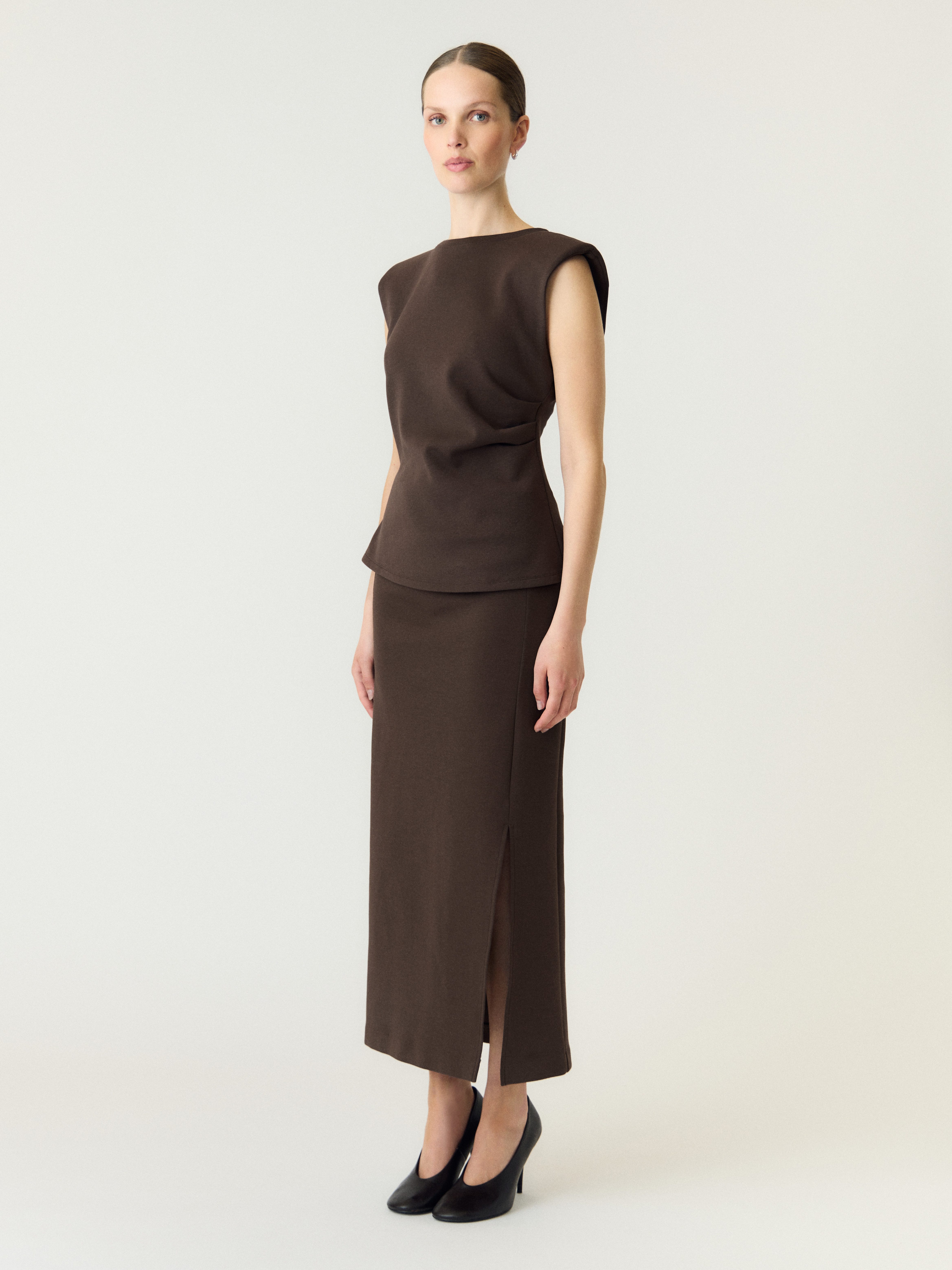 Y.A.S Maxirock YASPINA HW LONG SKIRT NOOS Baumwollmischung, high waist